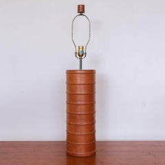 Stitched Leather Table Lamp, 1970s