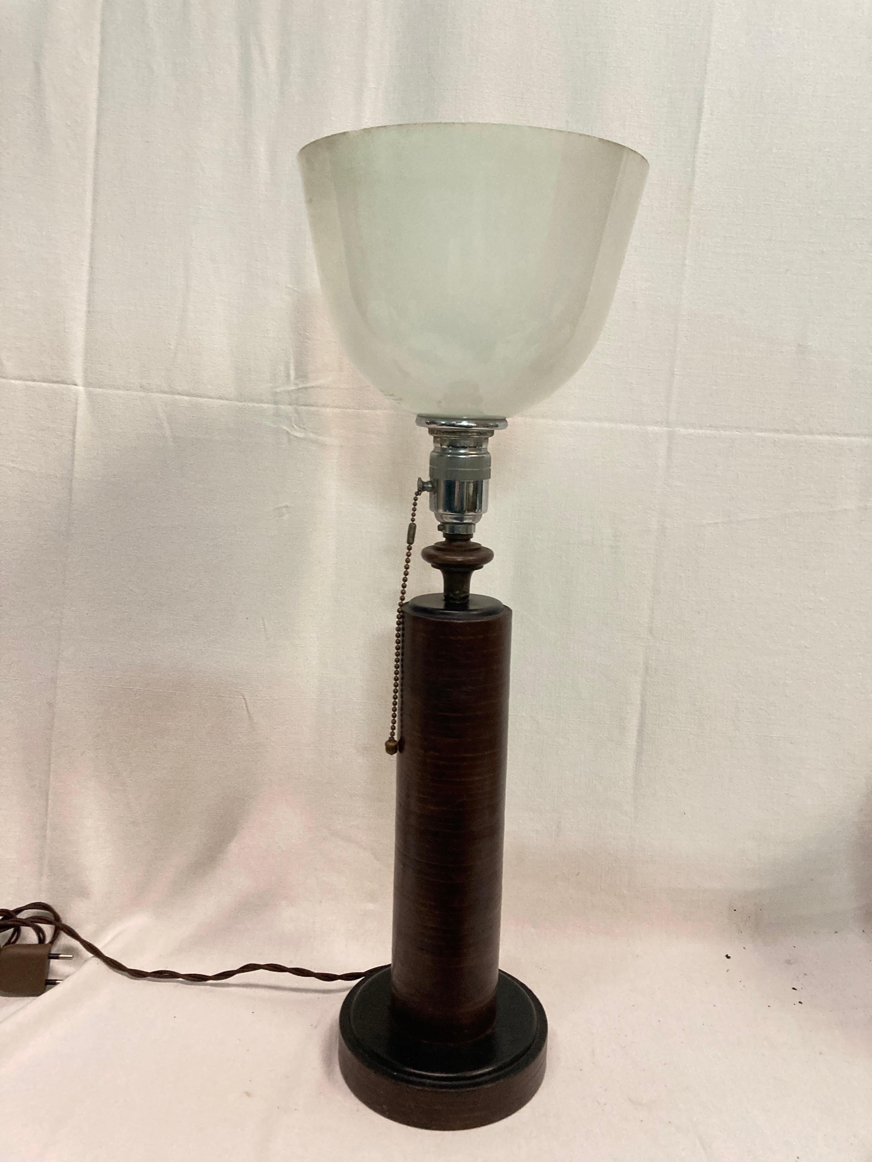 French Stitched leather table lamp by Paul Dupré-Lafon for Hermès For Sale