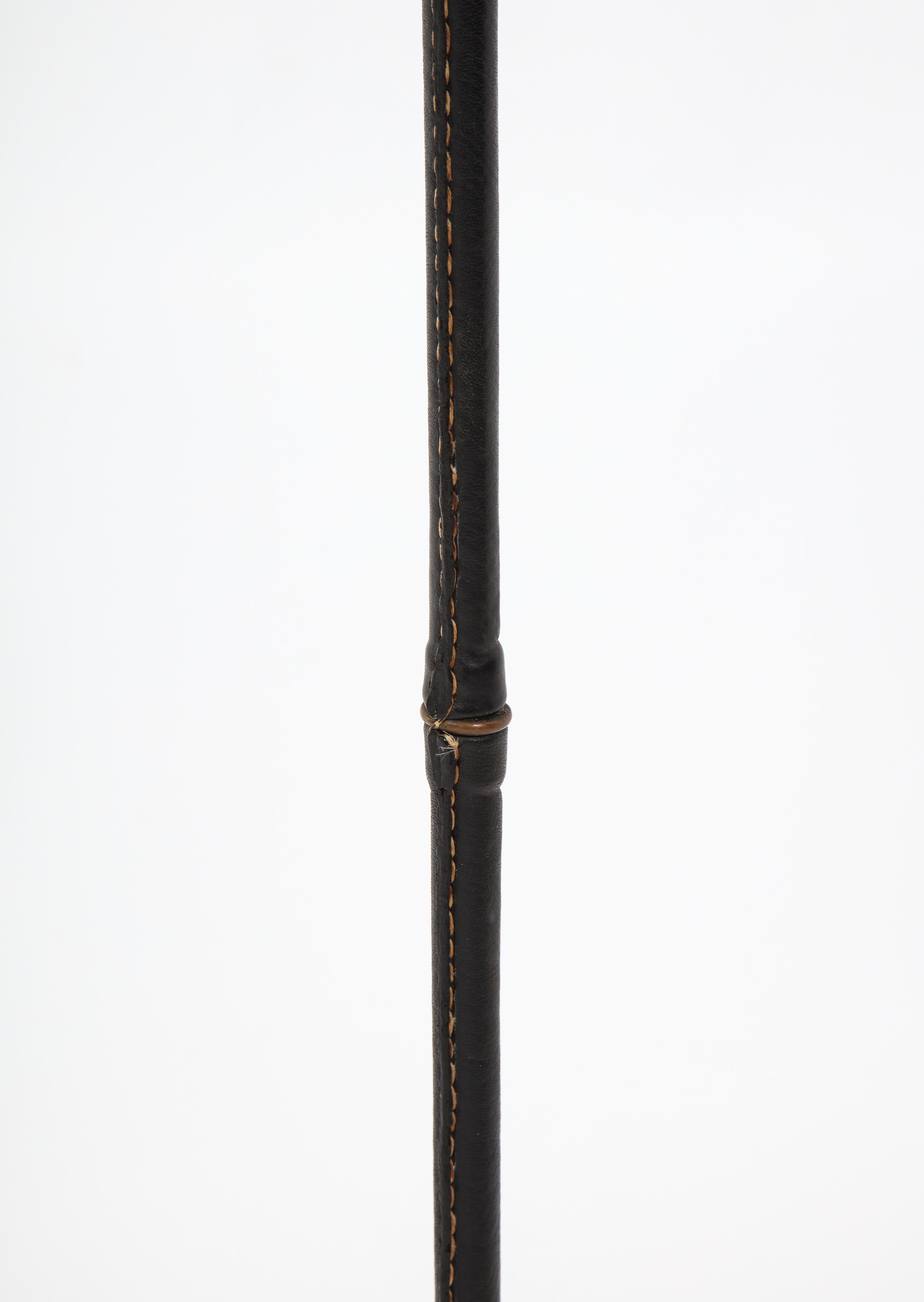 Stitched Leather Valet Stand by Jacques Adnet, France 1960's 4