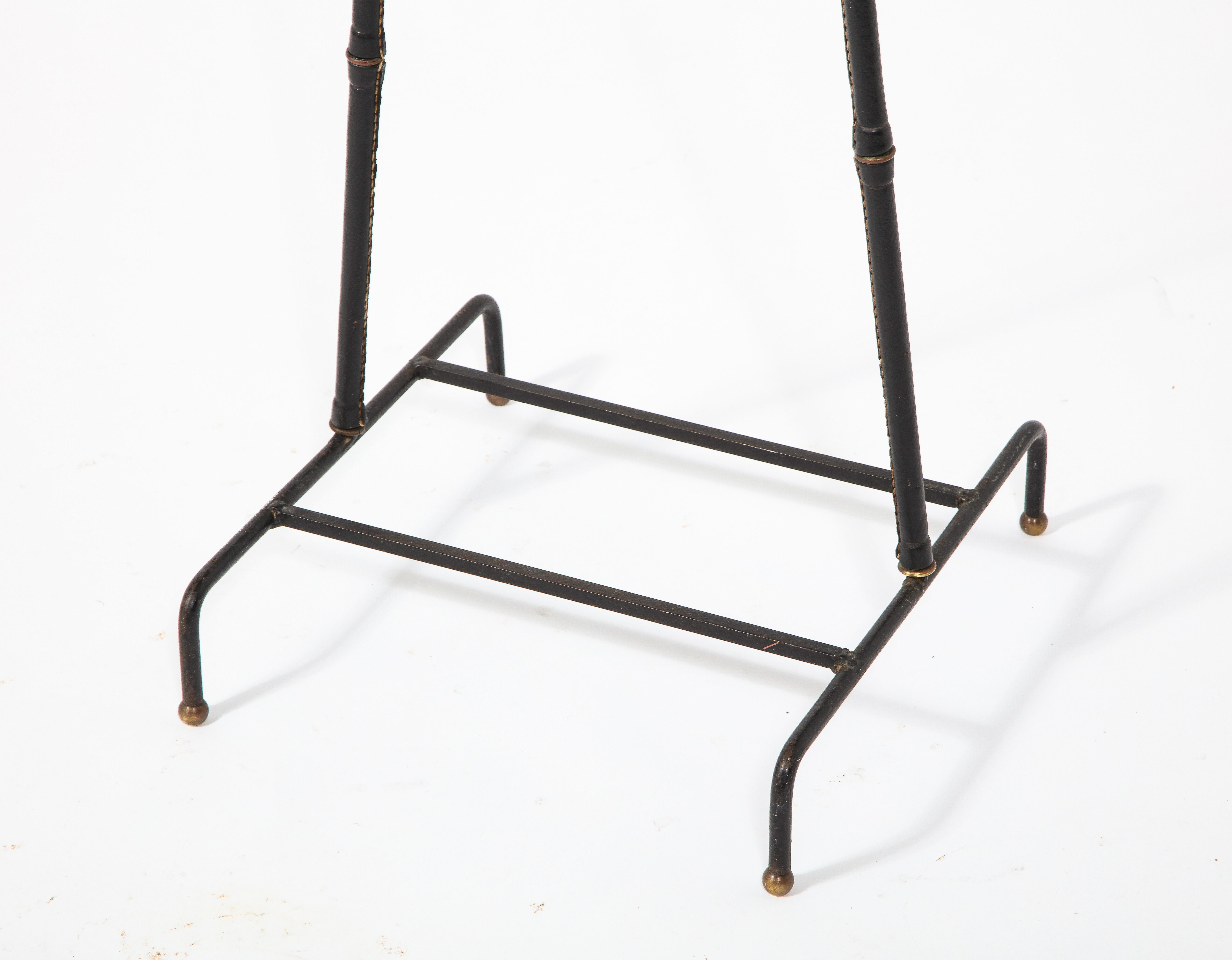 Stitched Leather Valet Stand by Jacques Adnet, France 1960's 8