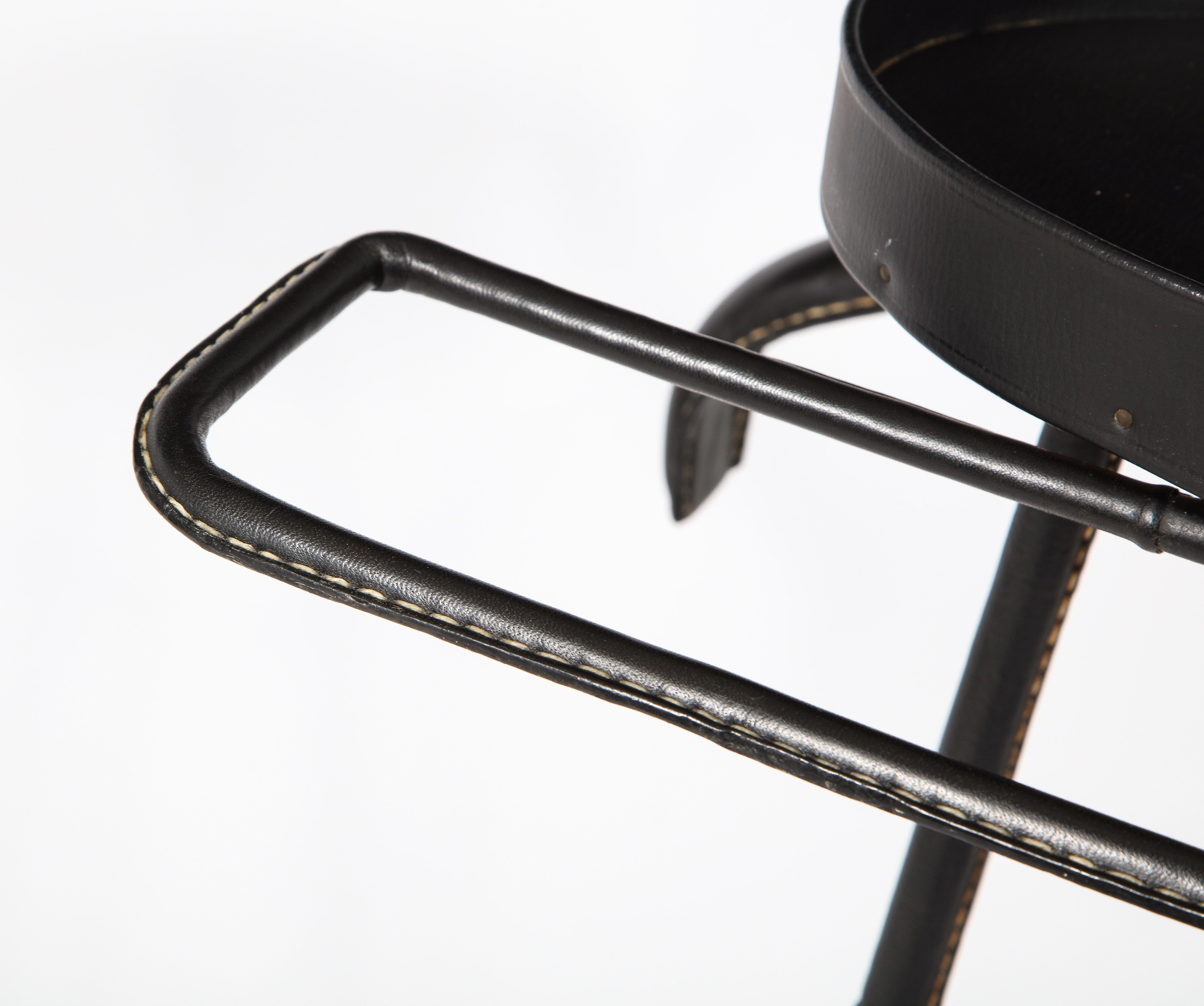 Stitched Leather Valet Stand by Jacques Adnet, France 1960's 10