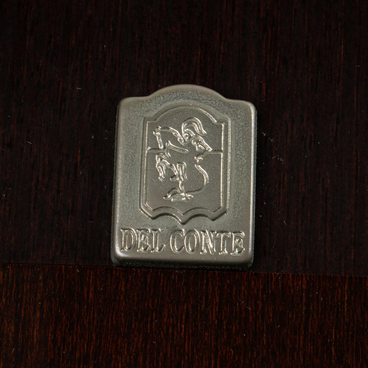 Portarretratos de cuero pespunteado y cromo de Del Conte, hacia 1970 finales del siglo XX en venta