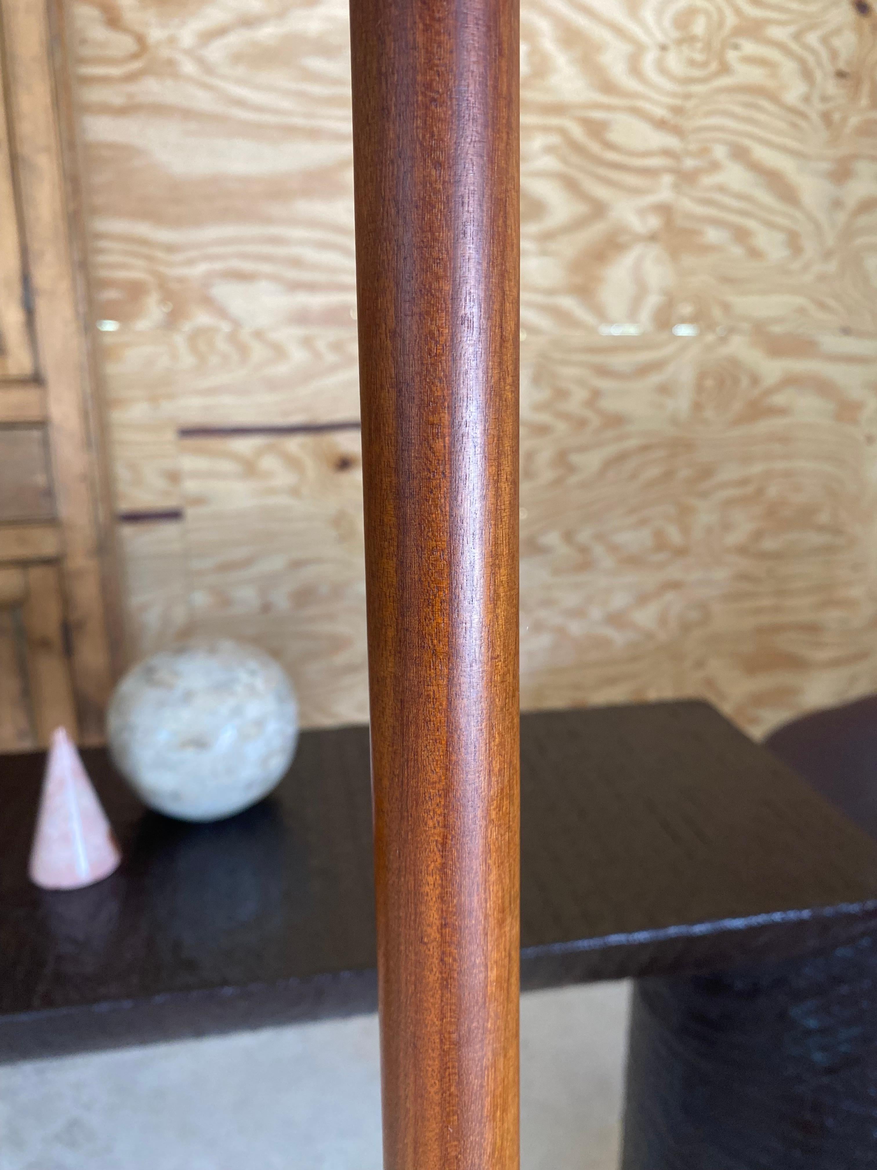 Stitched Rawhide Shade Teak Floor Lamp For Sale 4