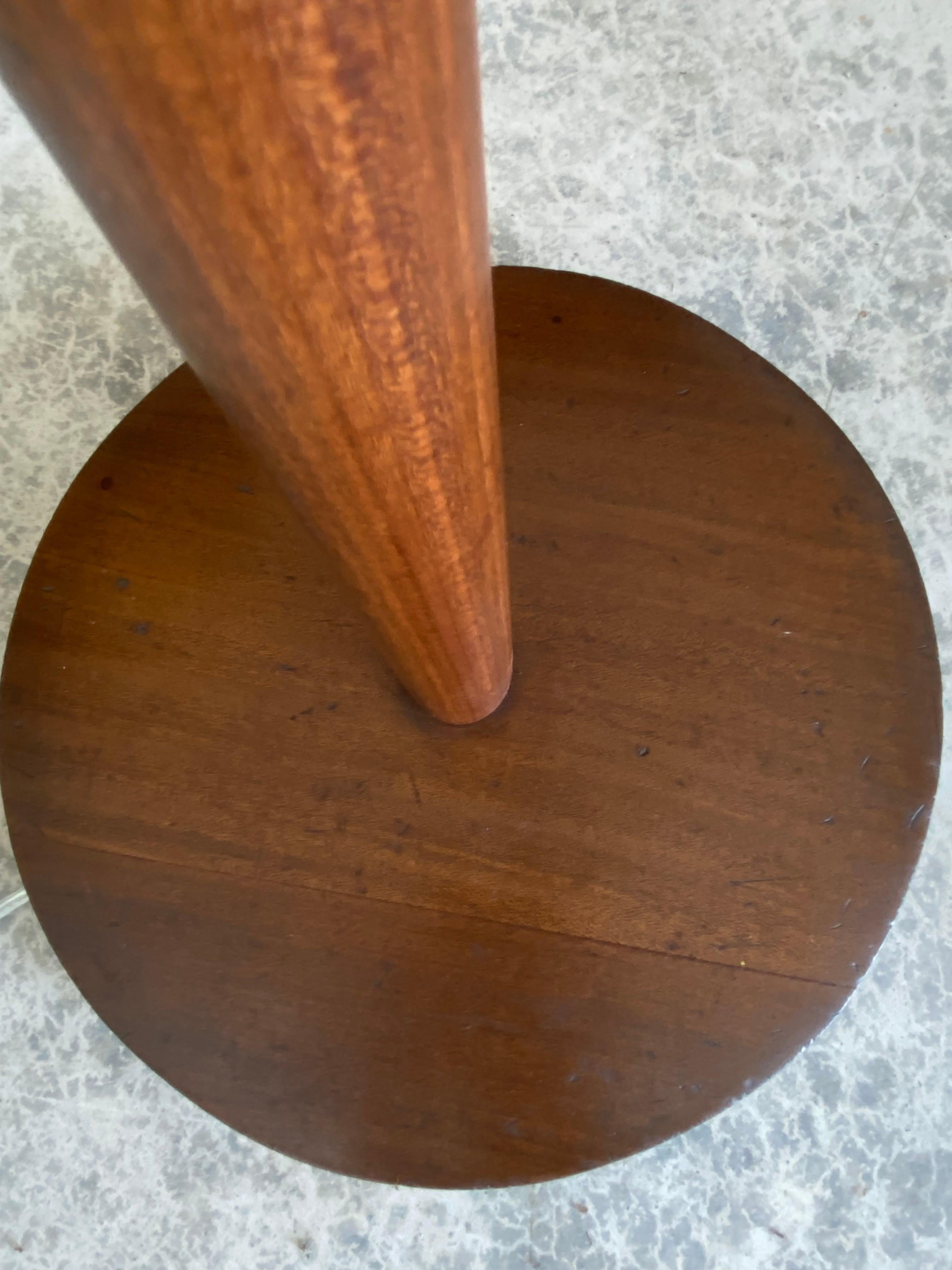 Stitched Rawhide Shade Teak Floor Lamp For Sale 5