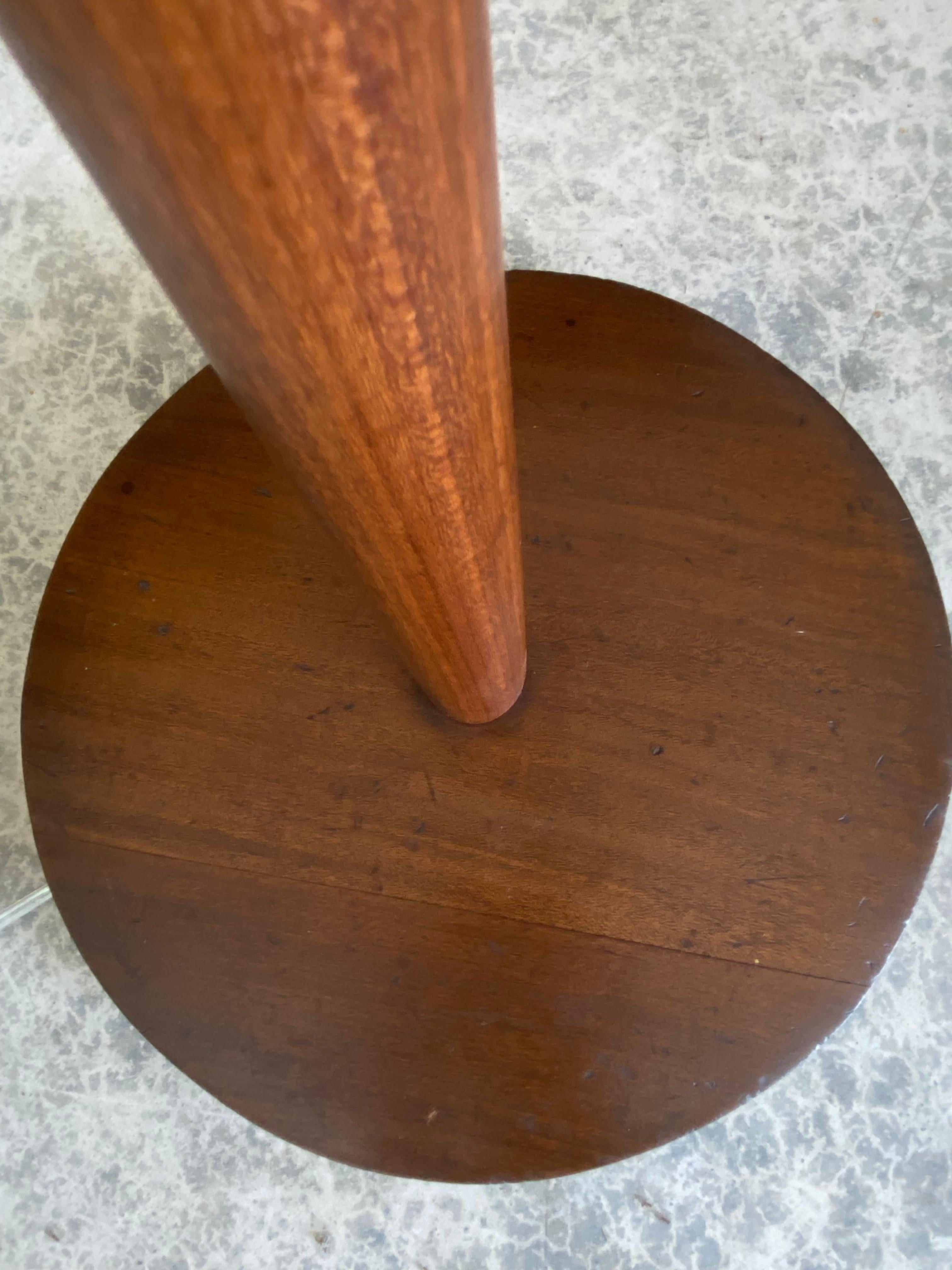 Stitched Rawhide Shade Teak Floor Lamp For Sale 6