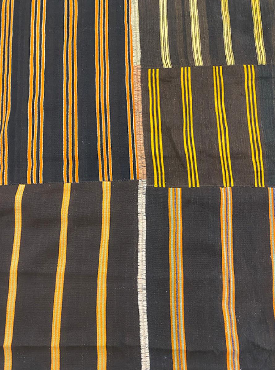Stitched Stripe Kilim In Good Condition For Sale In Sag Harbor, NY