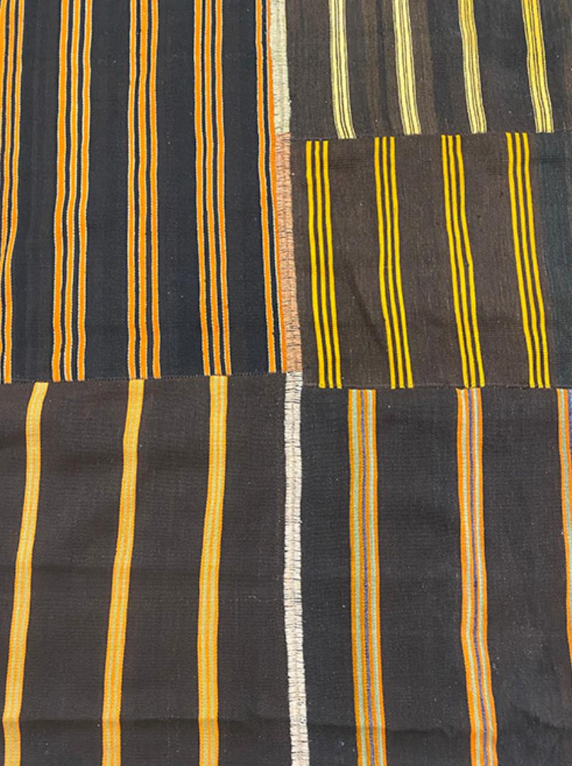 Contemporary Stitched Stripe Kilim For Sale