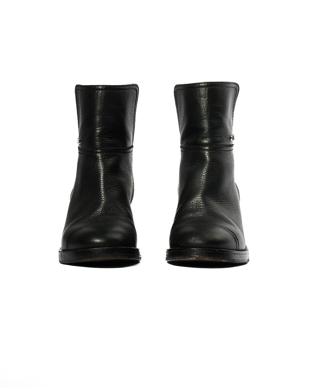 Black Stivaletto Chanel CC Logo Nero For Sale