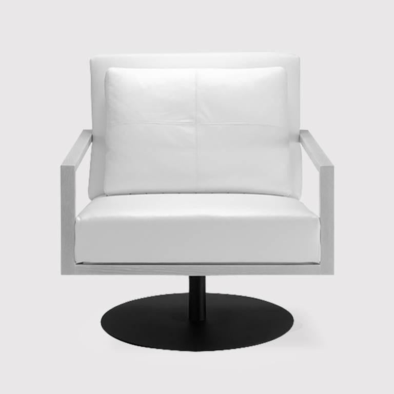 Metal Contemporary STM Full Arm Swivel Base Armchair For Sale