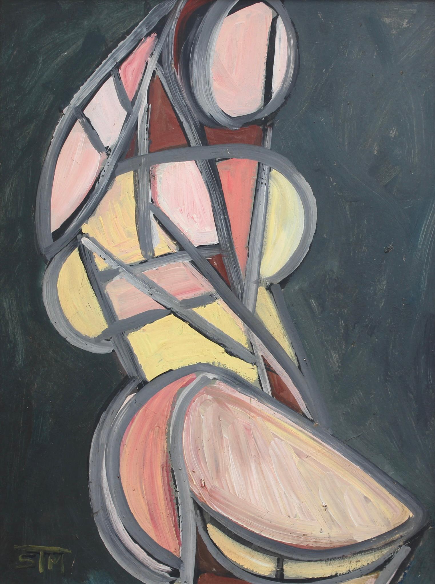 Abstract Prism: Radiant Cubist Figure - Painting by STM