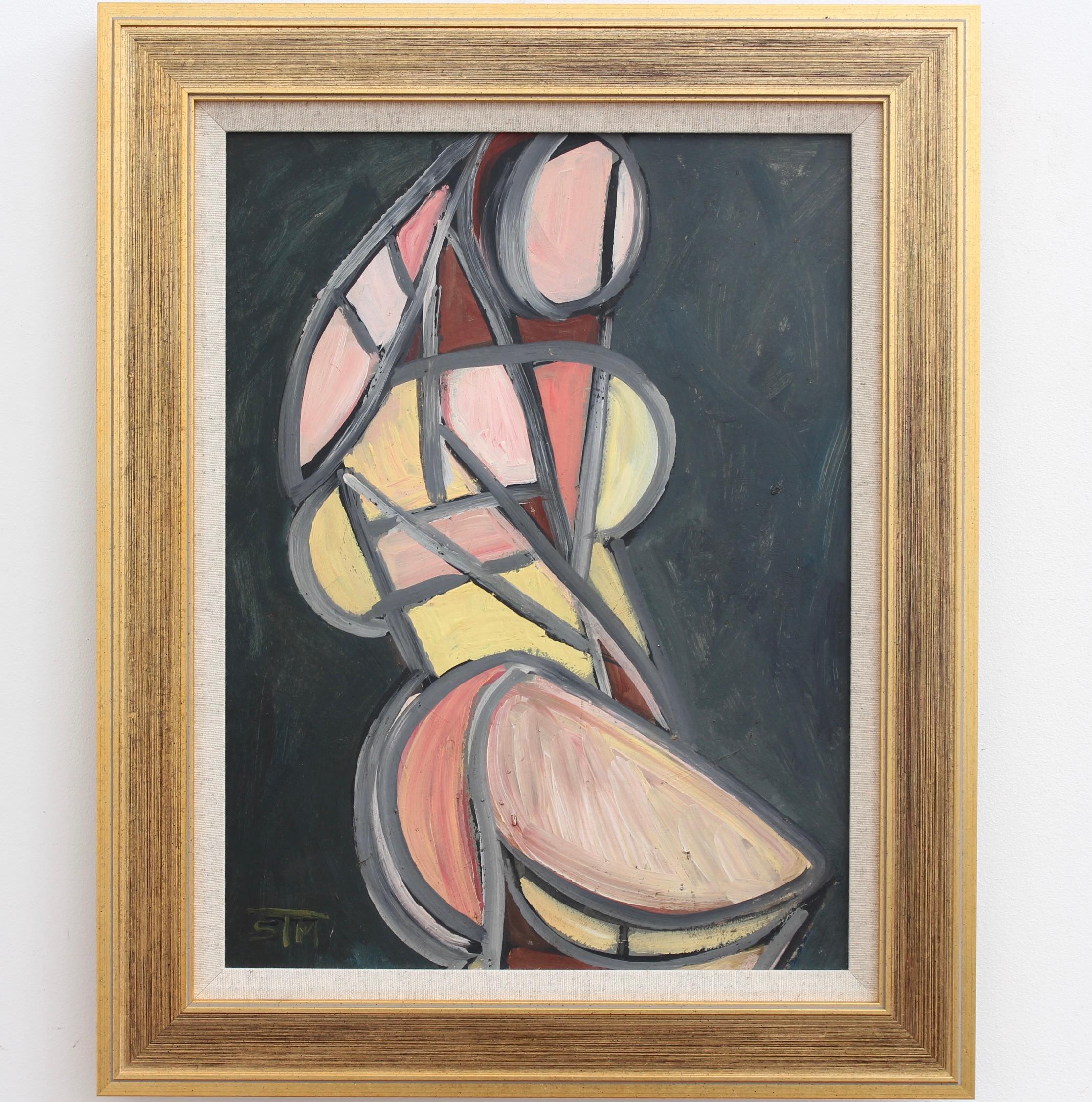 STM Portrait Painting - Abstract Prism: Radiant Cubist Figure