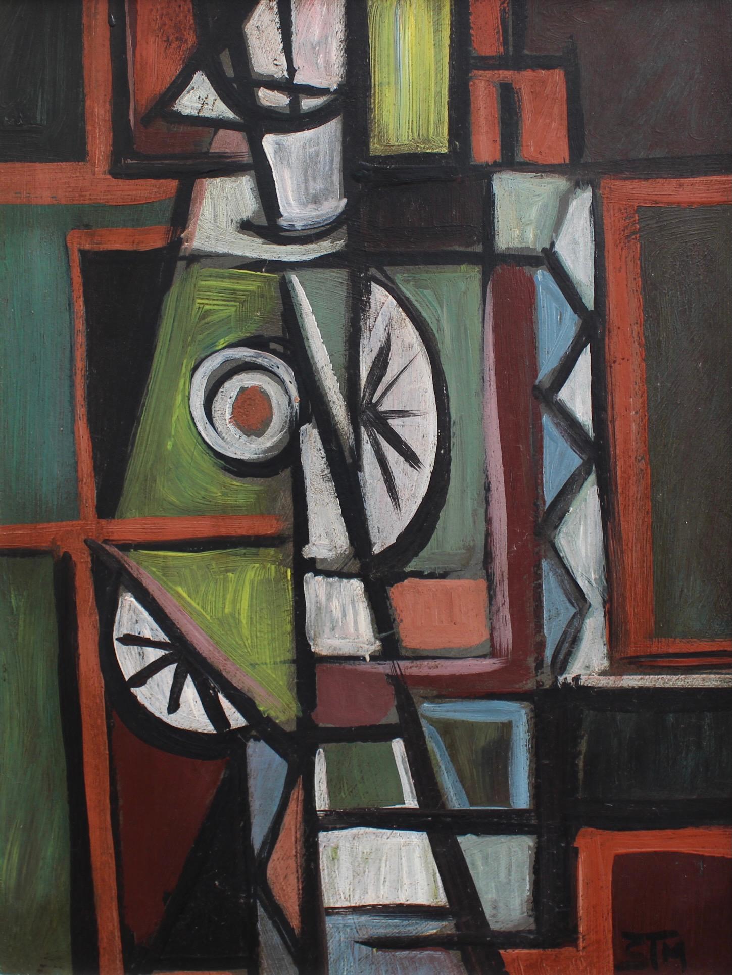 STM Abstract Painting - Cubist Composition in Colour