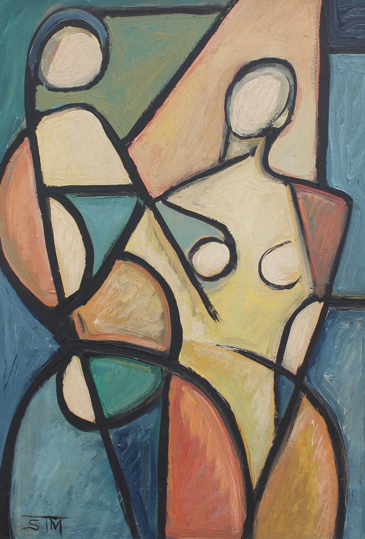 STM Abstract Painting - Cubist Figures in Colour
