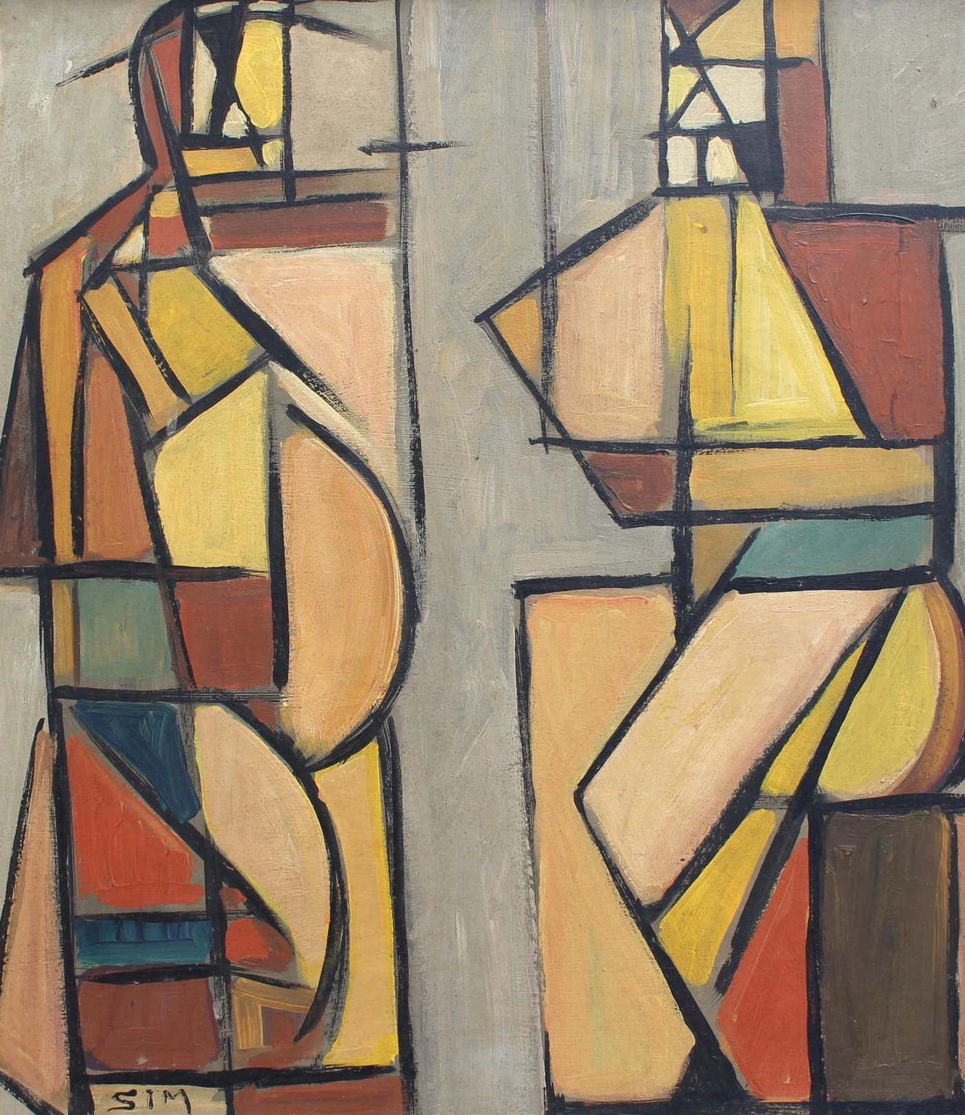 Cubist People STM - Cubist Man and Woman at 1stDibs | cubism man, cubist person ...