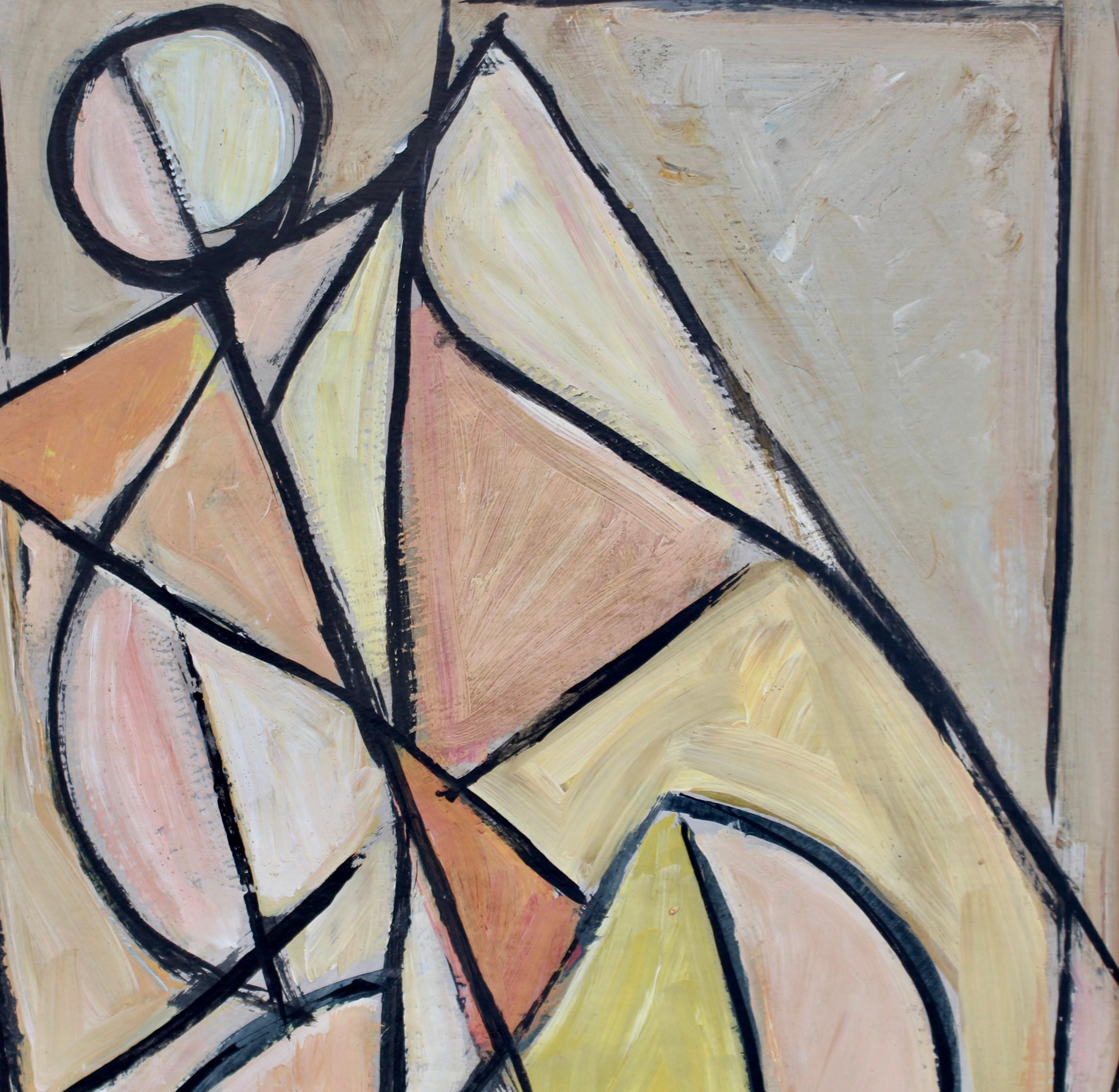 Echoes of the Avant-Garde: Mid-Century Visions X - Brown Abstract Painting by STM