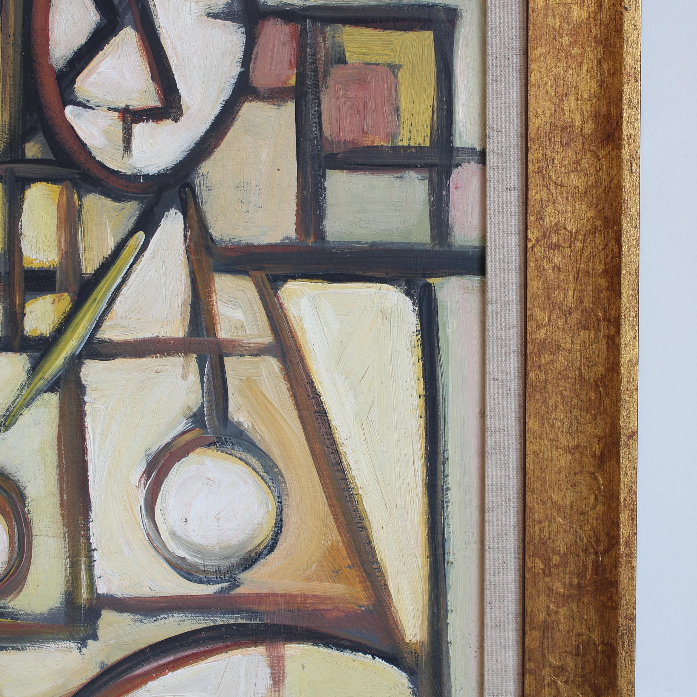 'Echoes of the Avant-Garde: Mid-Century Visions XV', oil on board (circa 1970s), signed 'STM' Step into a world where the spirit of early 20th-century modernism meets the bold experimentation of the 1970s. This curated collection, Echoes of the