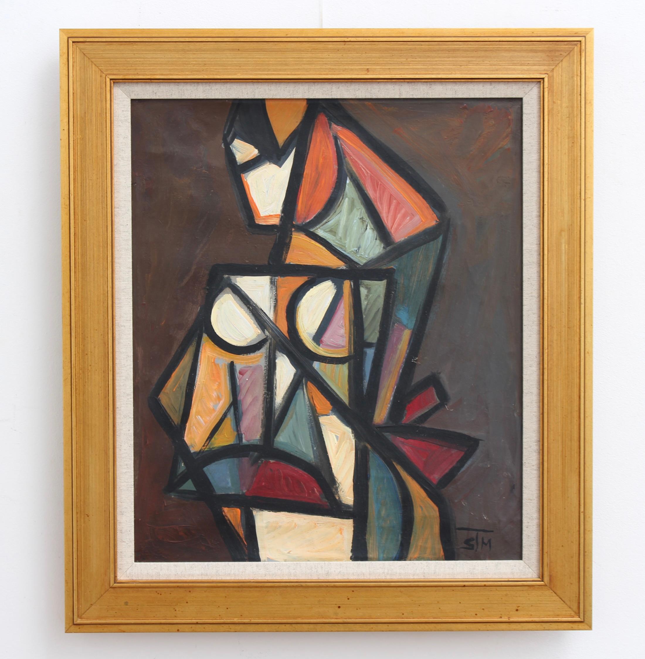 Portrait of a Cubist Woman - Painting by STM