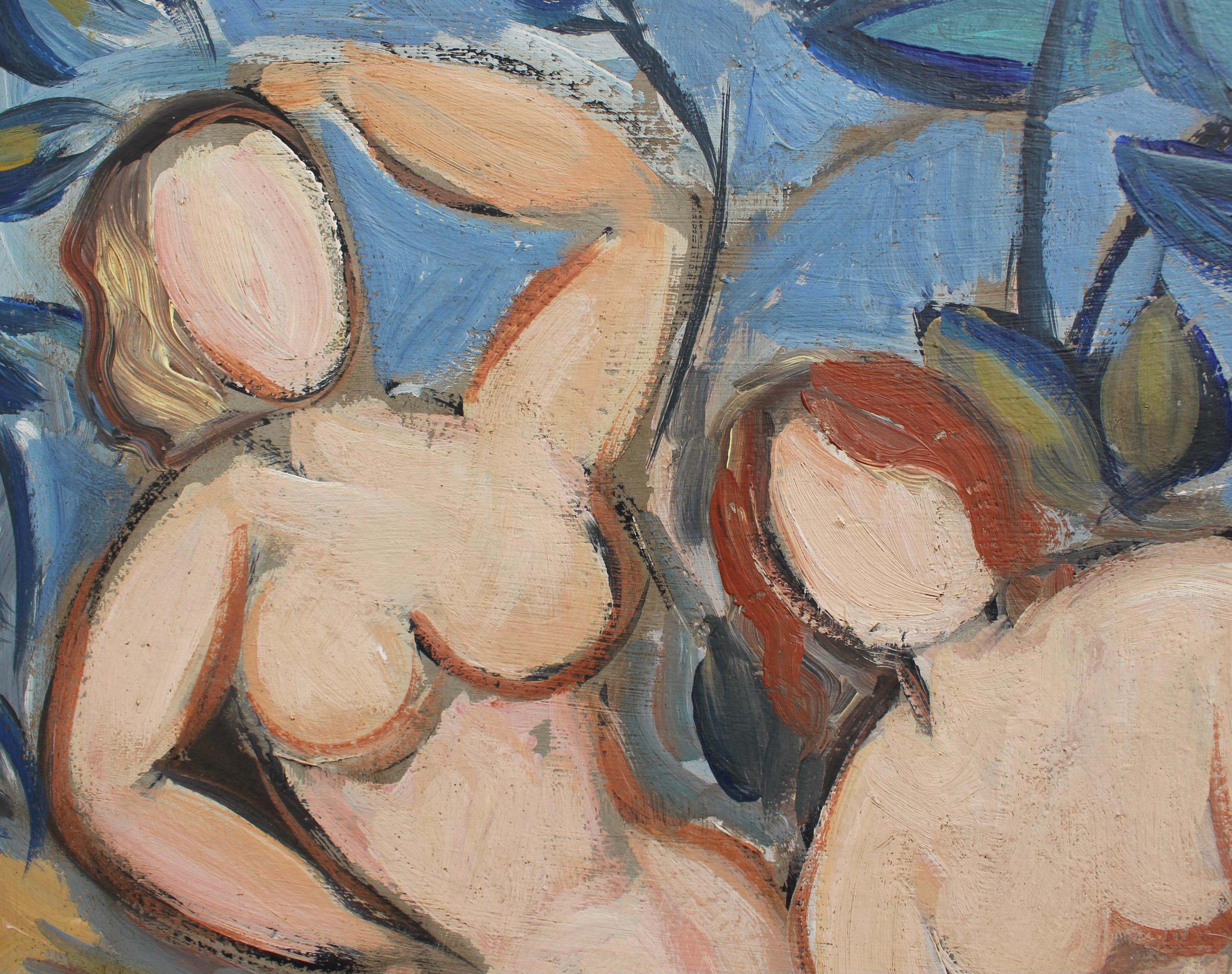 The Garden - Brown Nude Painting by STM