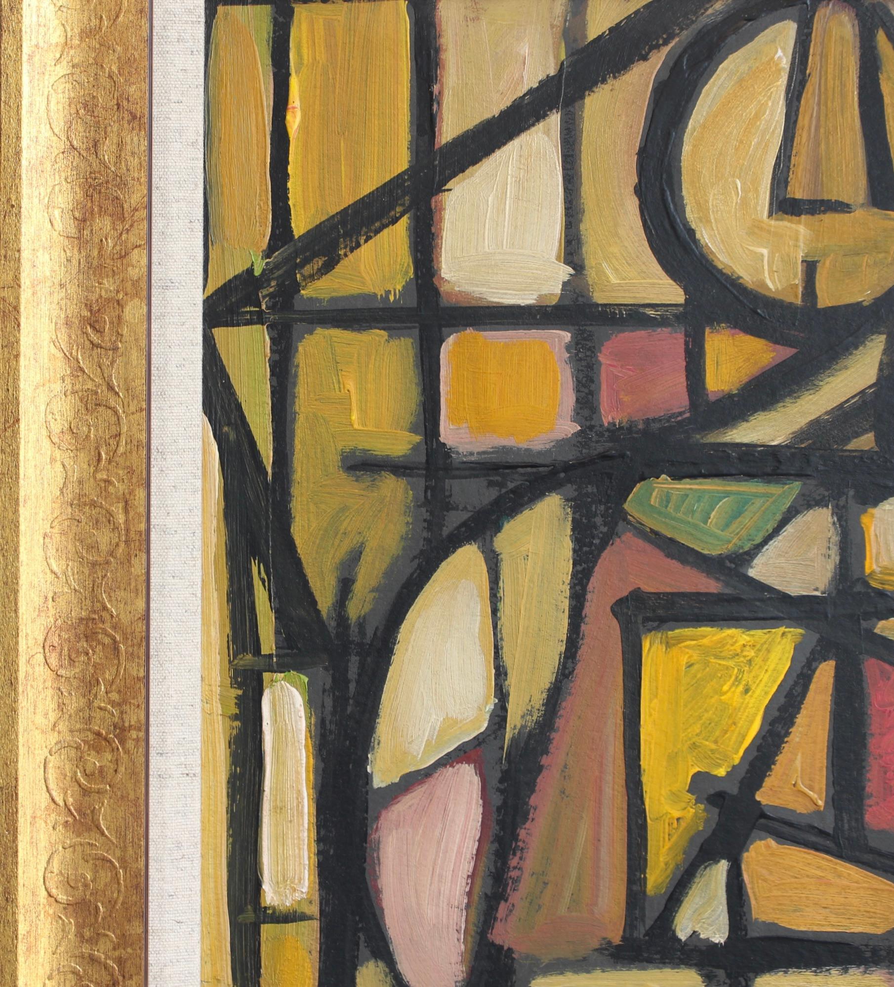 La série Vanguard Nr. IV : Une Collection d'abstractions européennes d'après-guerre - Marron Abstract Painting par STM