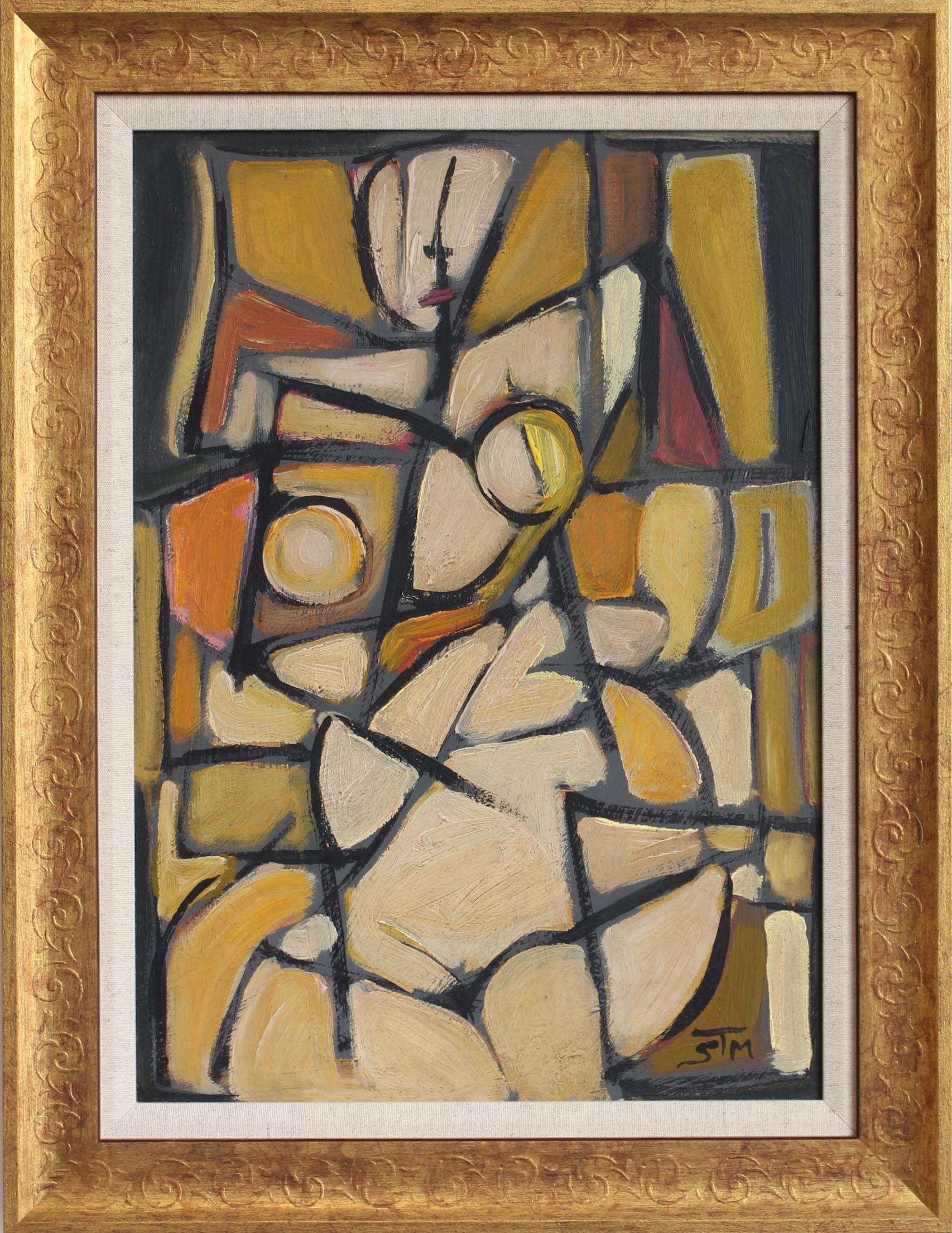 "La série Vanguard Nr. VI : A Collection of Postwar European Abstractions", huile sur carton, par STM (vers les années 1950-70). Cette collection rassemble des compositions abstraites et vibrantes créées par un groupe d'artistes peu liés entre eux