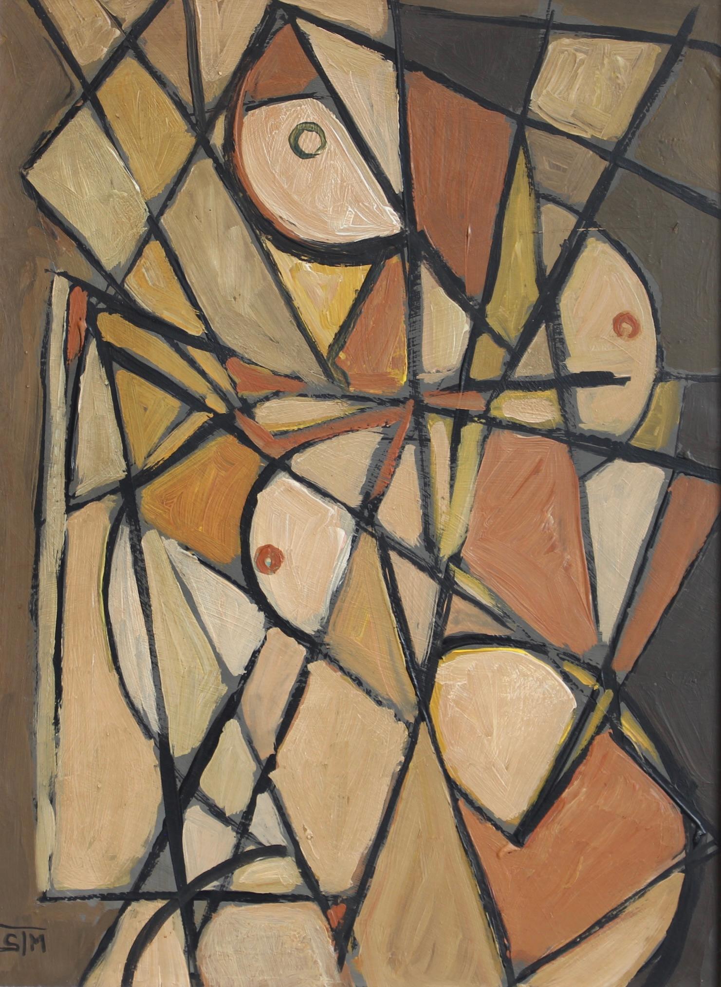 La serie Vanguardia nr. VII: Una colección de abstracciones europeas de posguerra - Abstract Painting Marrón de STM
