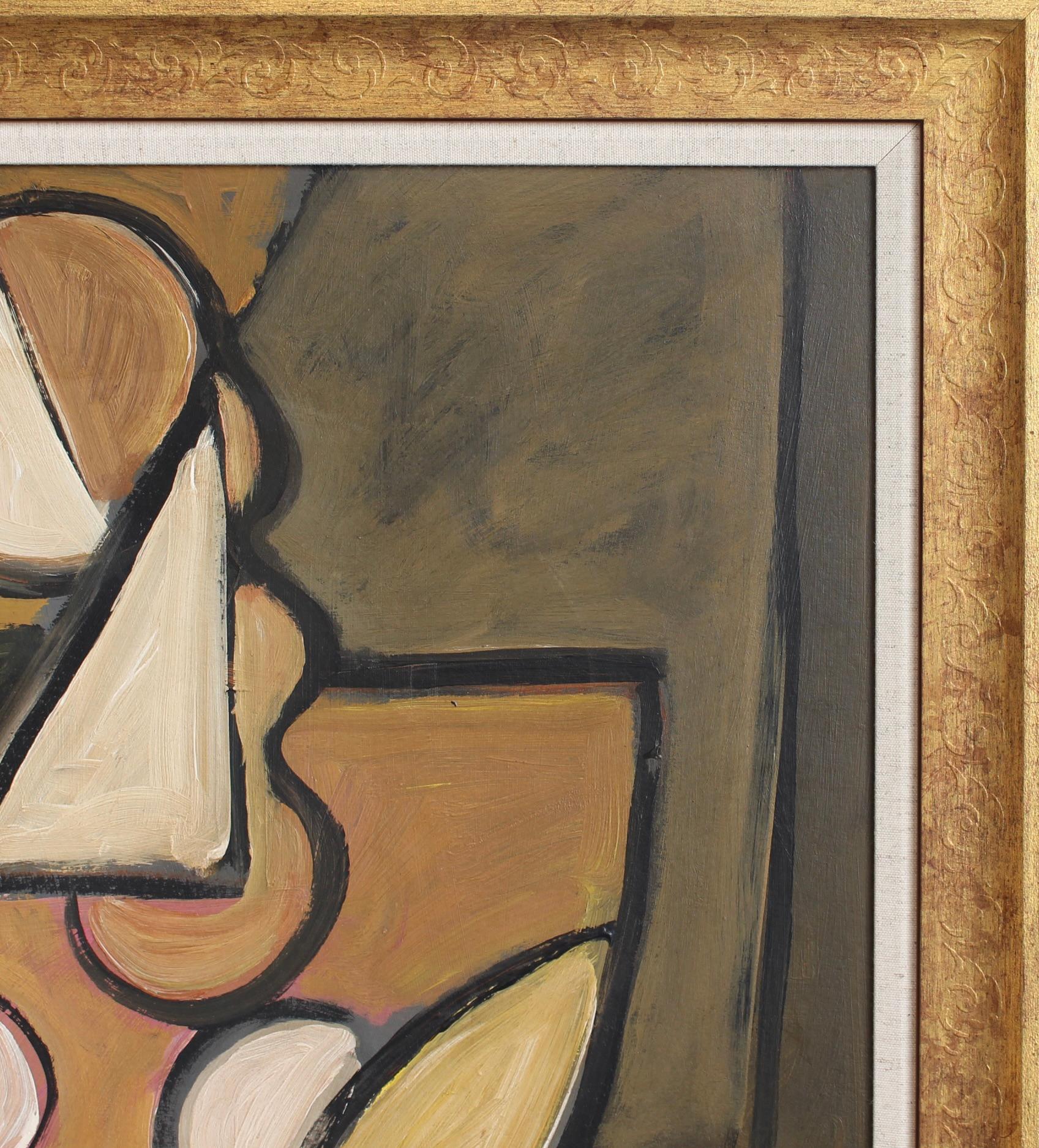 La serie Vanguardia nr. XI: Una colección de abstracciones europeas de posguerra - Portrait Painting Marrón de STM