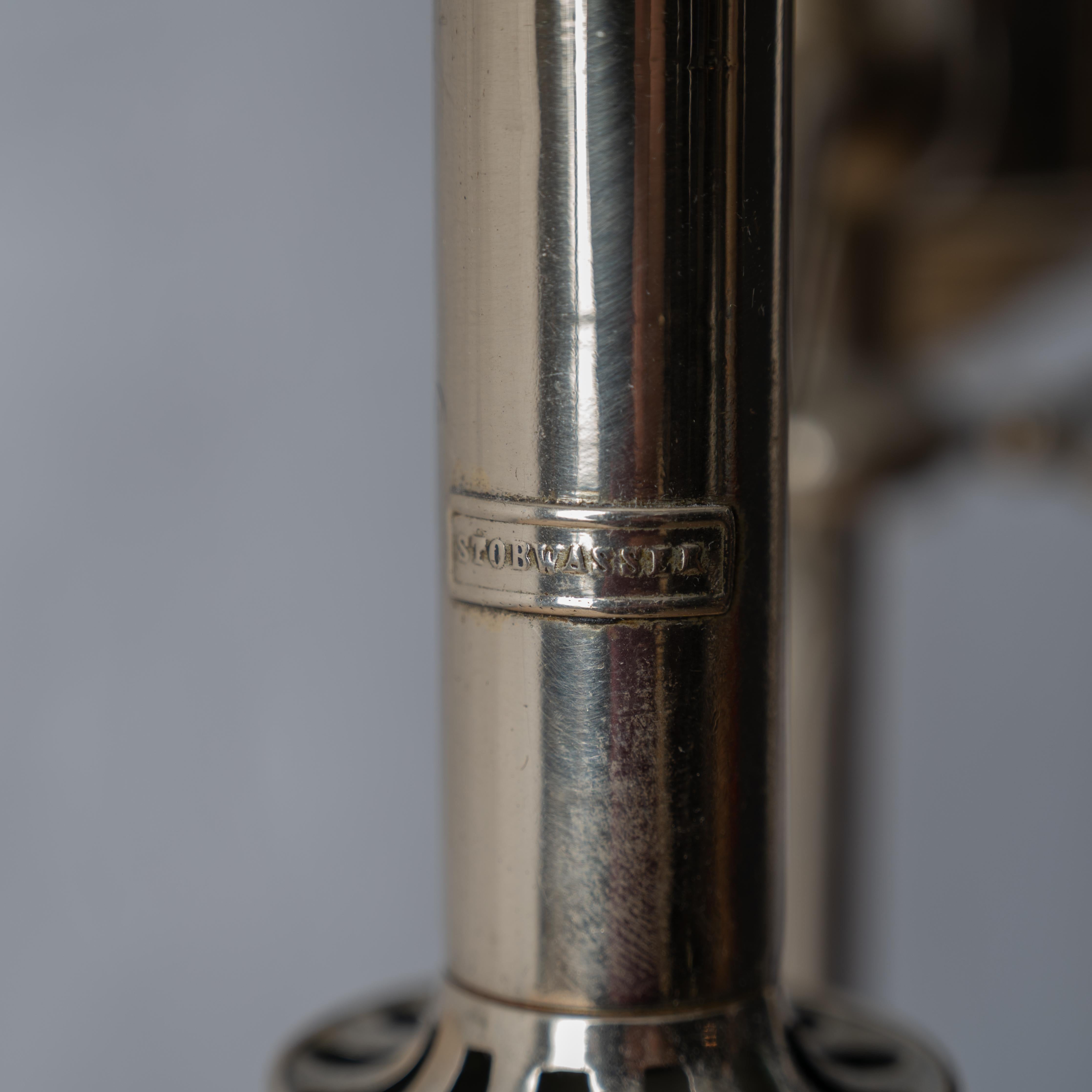 Stobwasser Nickel Plated Student Lamp In Good Condition For Sale In Savannah, GA