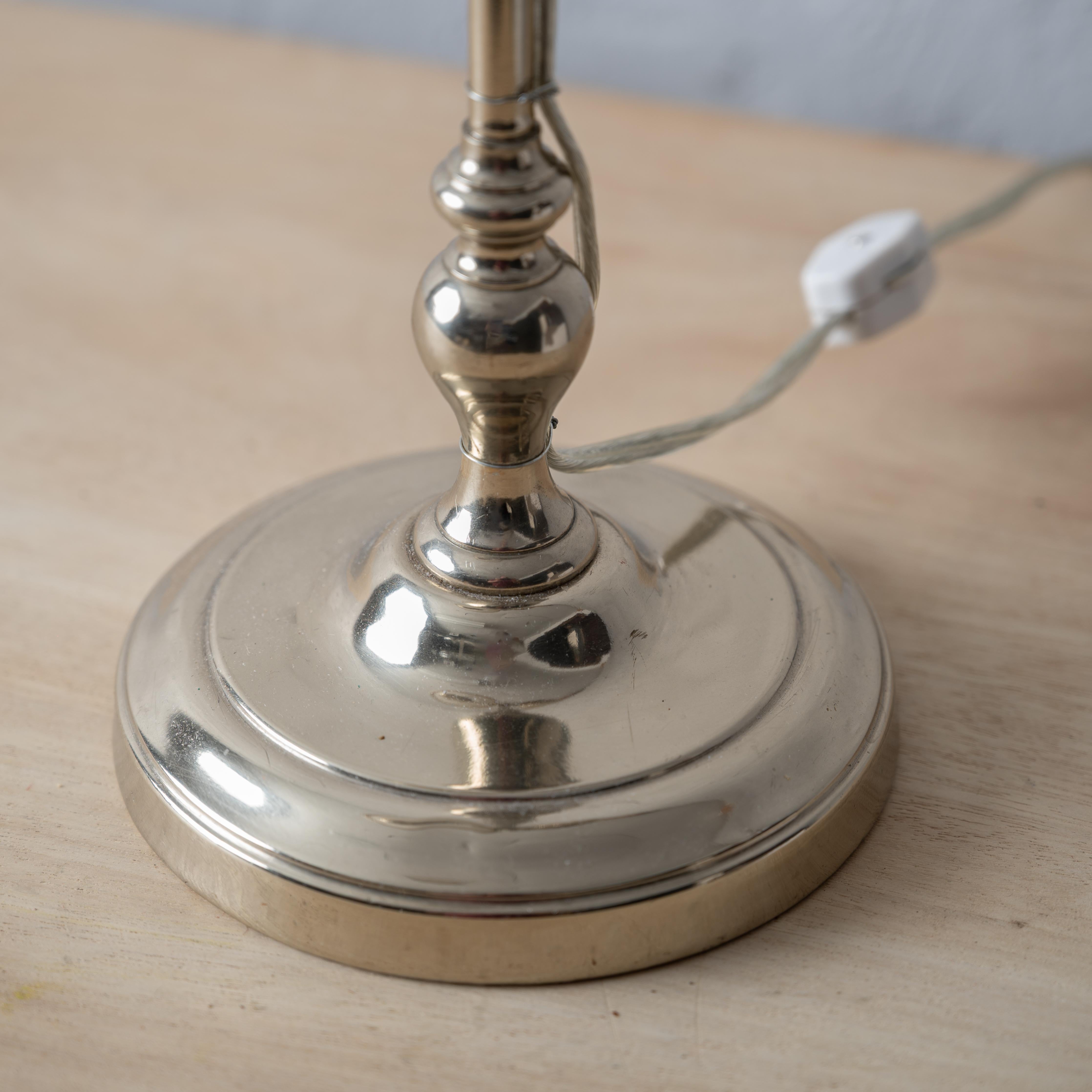 Stobwasser Nickel Plated Student Lamp For Sale 2