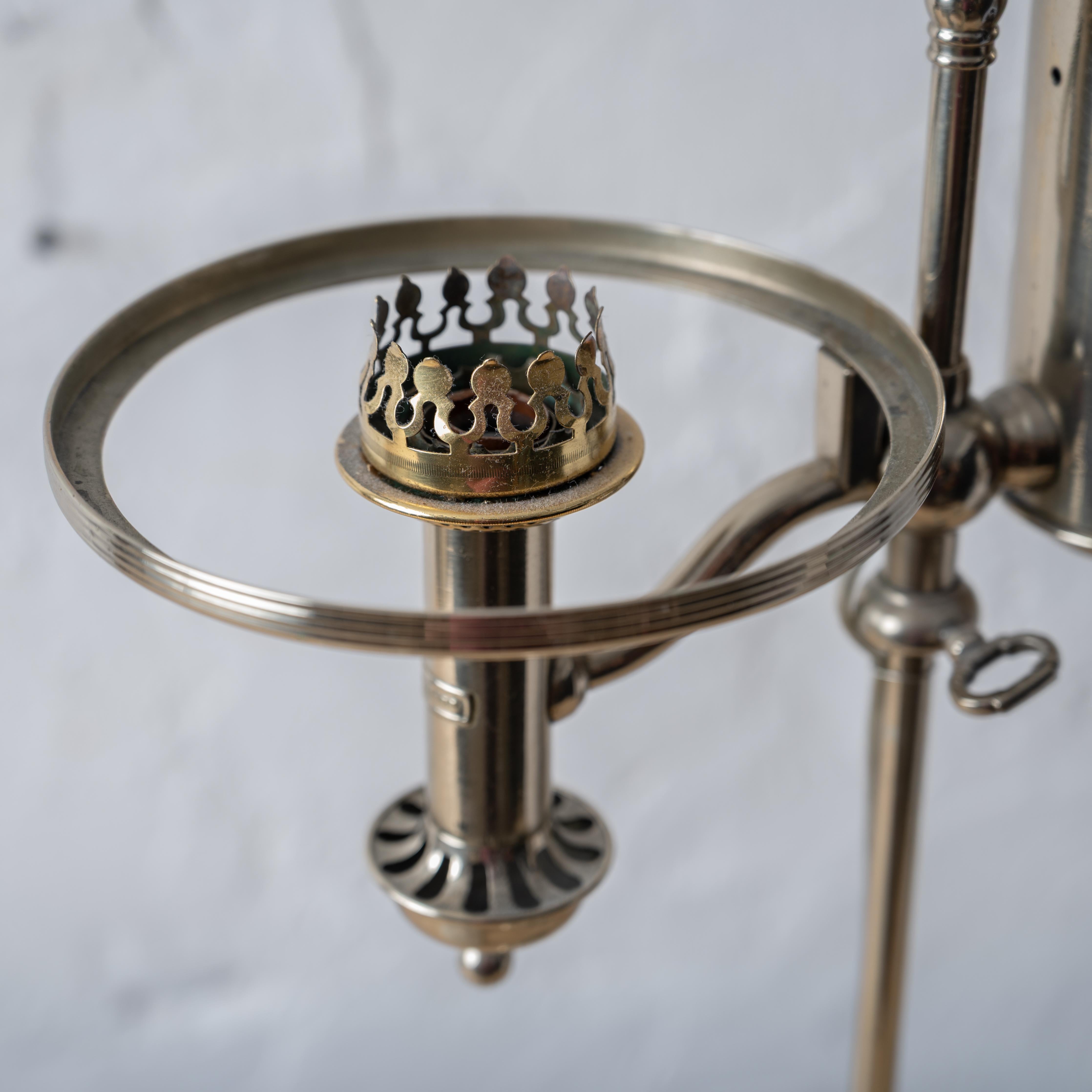 Stobwasser Nickel Plated Student Lamp For Sale 3