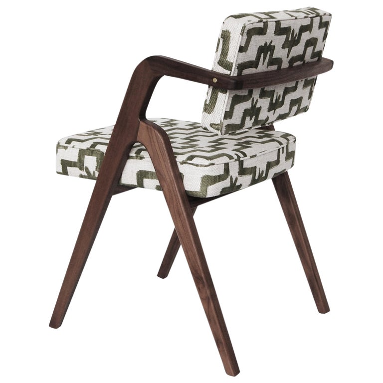 Stock Eugenio Dining Chairs In Walnut With Zak Fox Upholstery For Stock Eugenio Dining Chairs In Walnut With Zak Fox Upholstery For