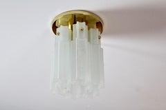 Stock of Seven Brass & Frosted Glass Star Flush Mounts, Glashütte Limburg