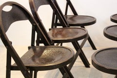Stock of Solid Wood Bauhaus Folding Chairs with Unique Croco Woodprint, Thonet