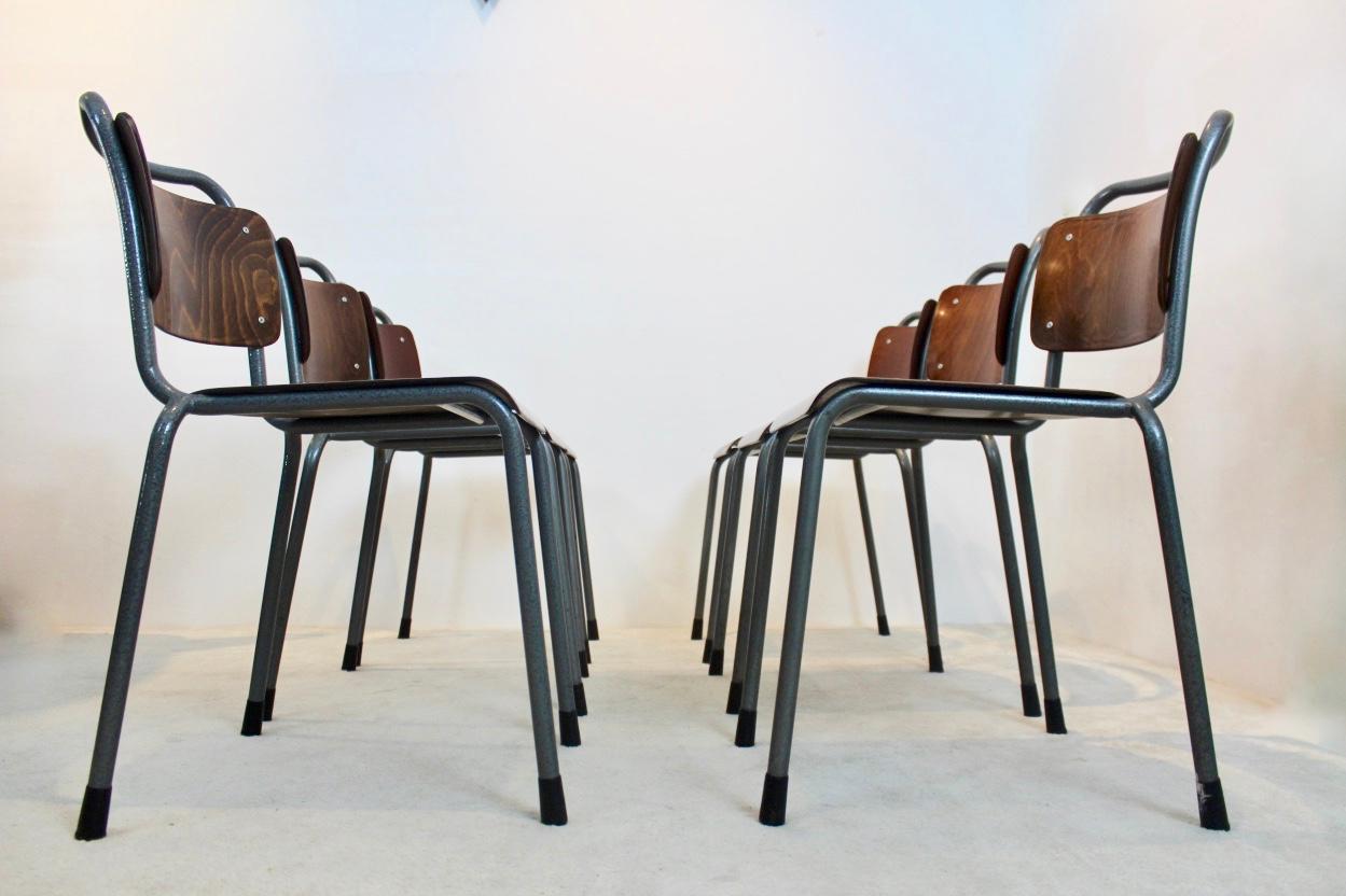 Dutch Stock of ‘TH-Delft’ Industrial Plywood Chairs by W.H. Gispen, 1952