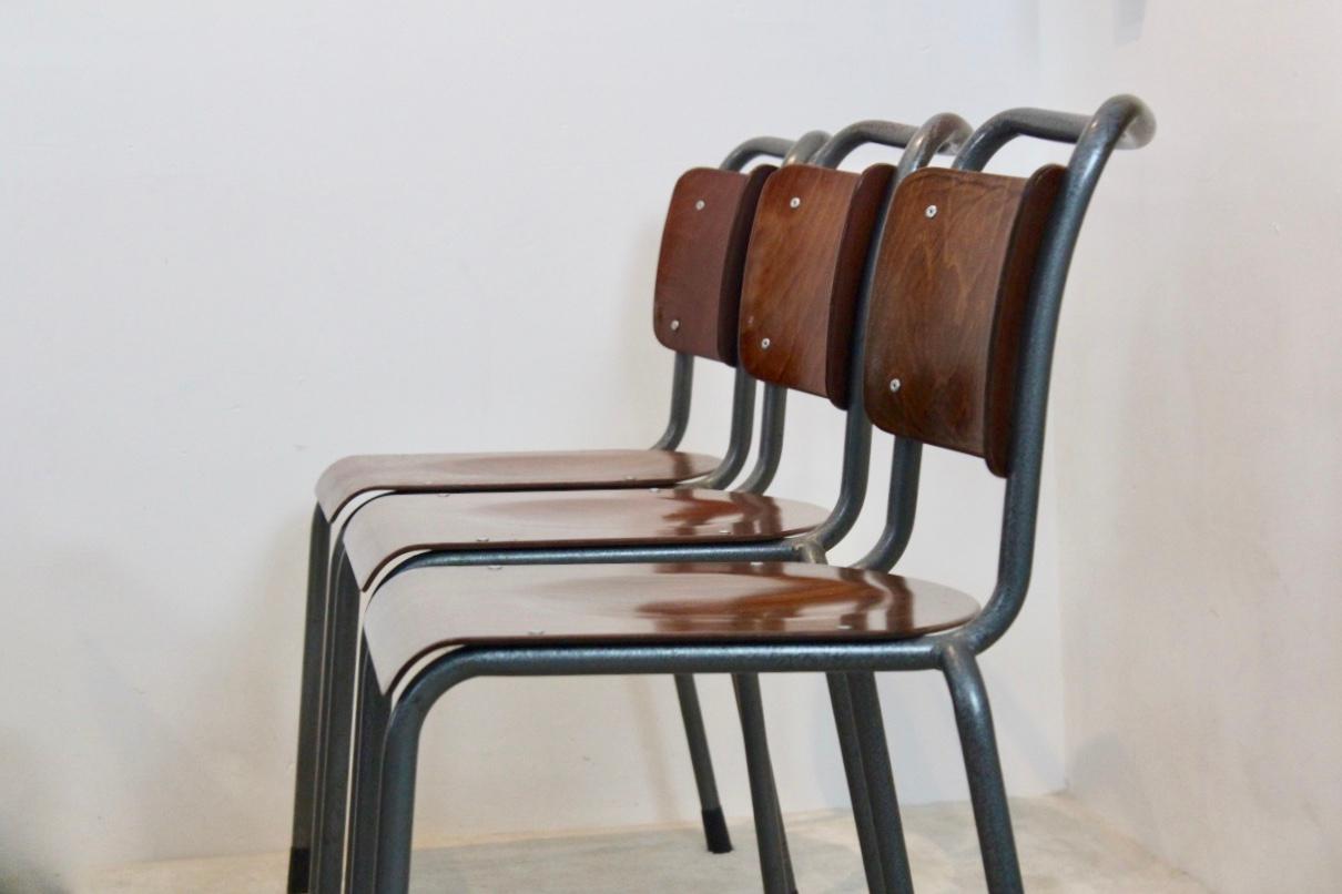 20th Century Stock of ‘TH-Delft’ Industrial Plywood Chairs by W.H. Gispen, 1952