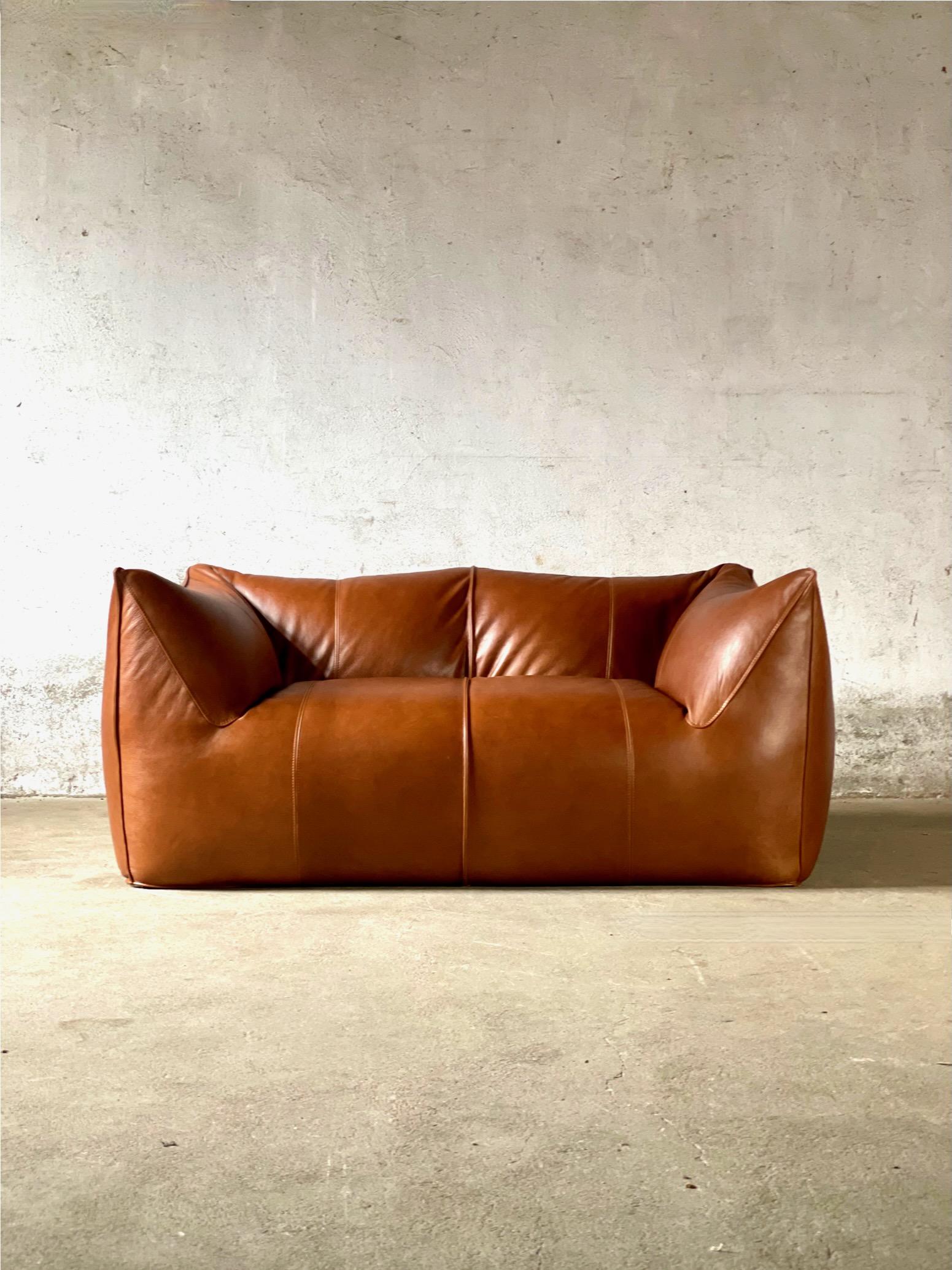 Amazing stock of three Le Bambole Sofa’s by Mario Bellini in Cognac leather.
Le Bambole sofa is a design classic created by Italian architect and designer Mario Bellini in 1972. The sofa's name translates to 