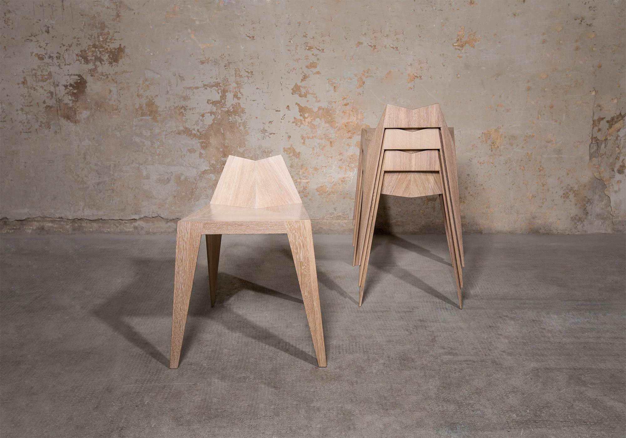 Contemporary Stocker Chair Stool by Matthias Scherzinger