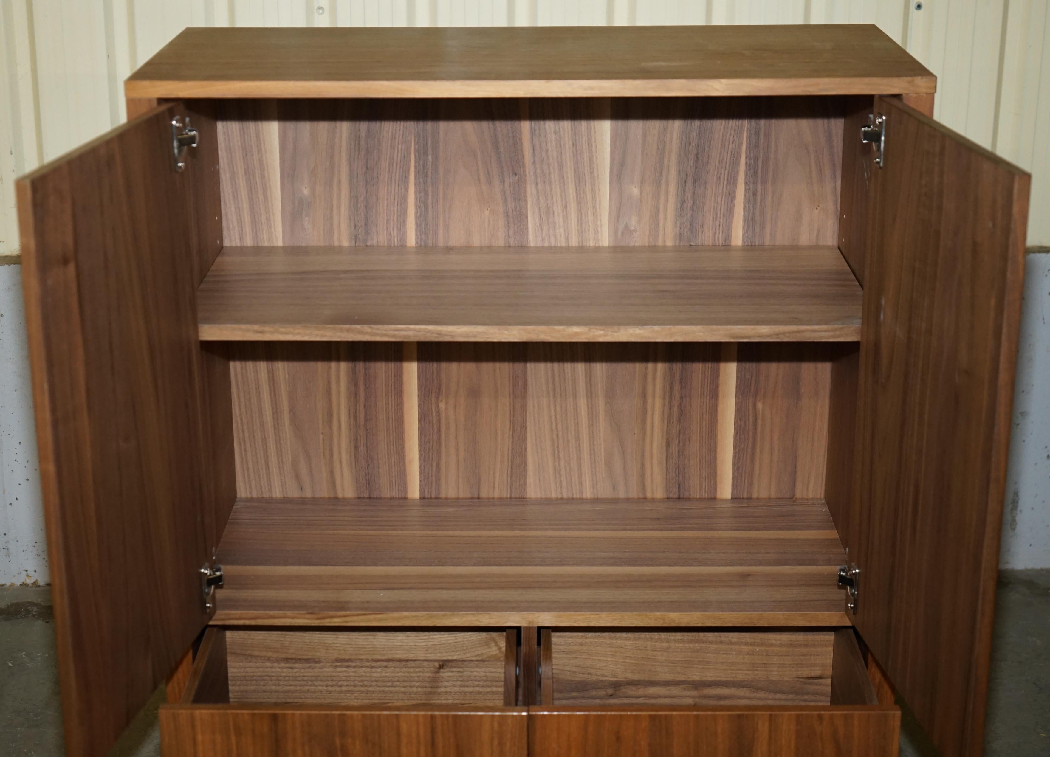 STOCKHOLM CABINET WiTH TWO DRAWERS AND TWO LARGE STORAGE SHELVES IN WALNUT For Sale 4