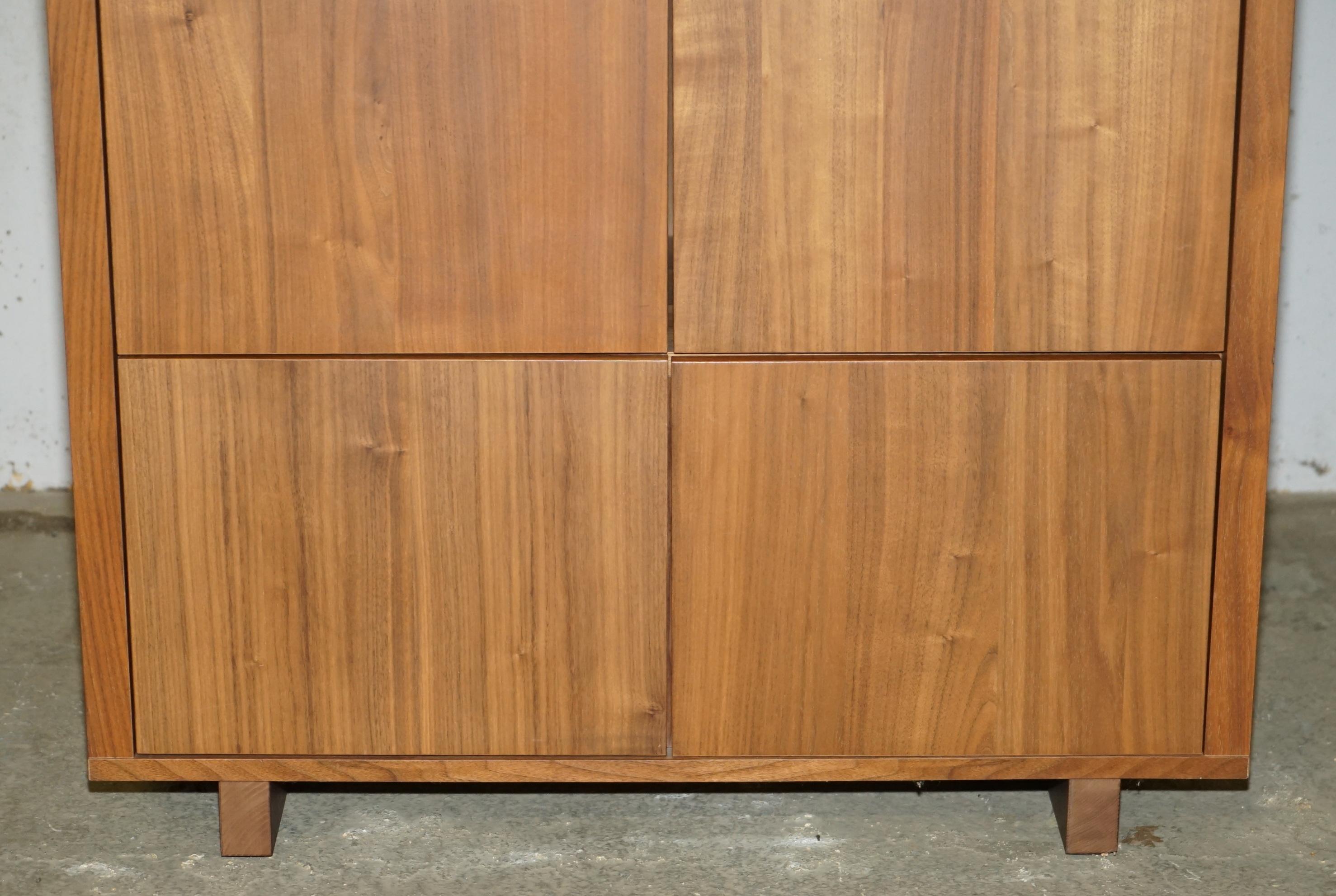 Veneer STOCKHOLM CABINET WiTH TWO DRAWERS AND TWO LARGE STORAGE SHELVES IN WALNUT For Sale
