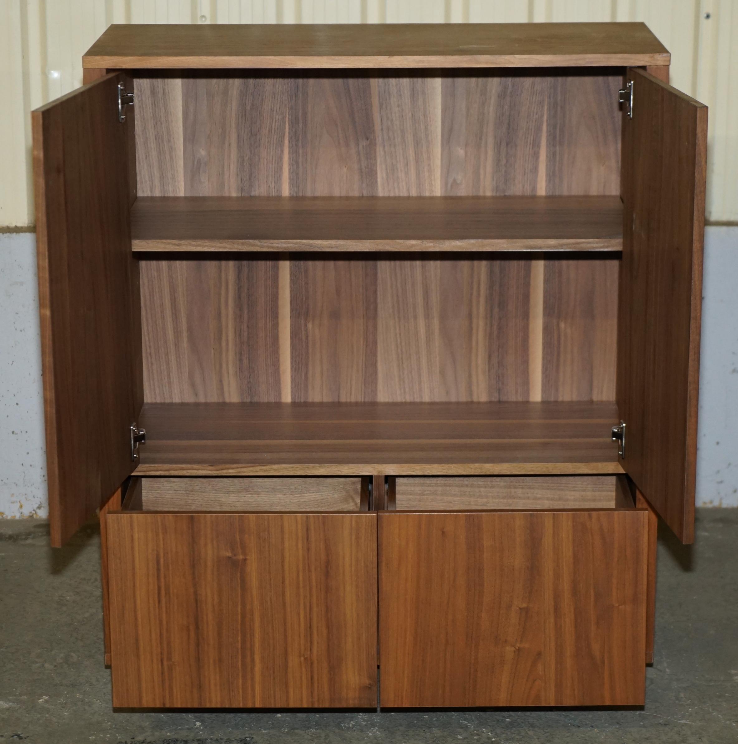 STOCKHOLM CABINET WiTH TWO DRAWERS AND TWO LARGE STORAGE SHELVES IN WALNUT For Sale 2