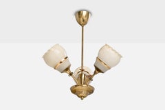Stockmann Oy, lampadario, ottone, vetro, Finlandia, anni '50