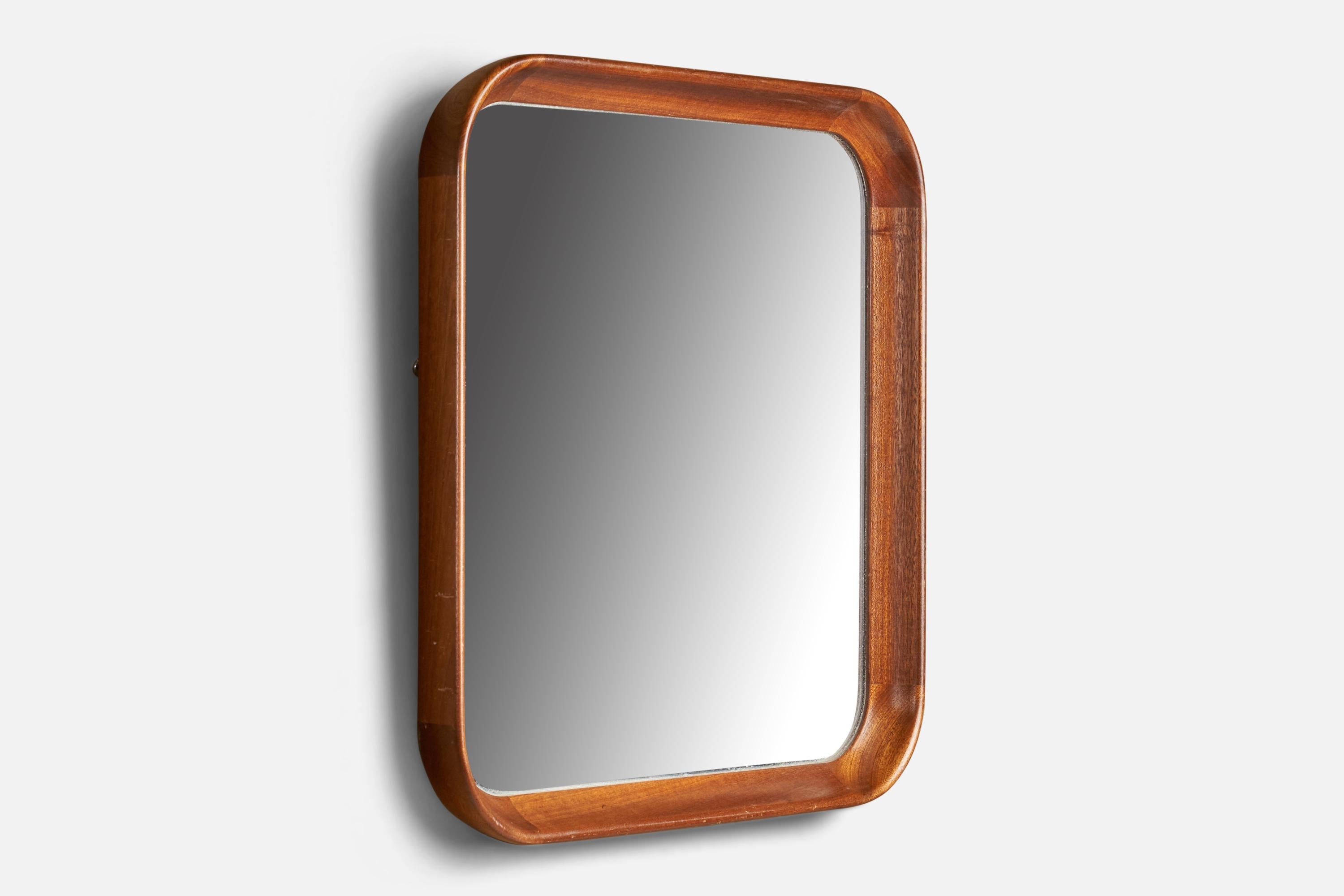 Stockmann OY, Wall Mirror, Oak, Finland, 1950s In Good Condition In High Point, NC