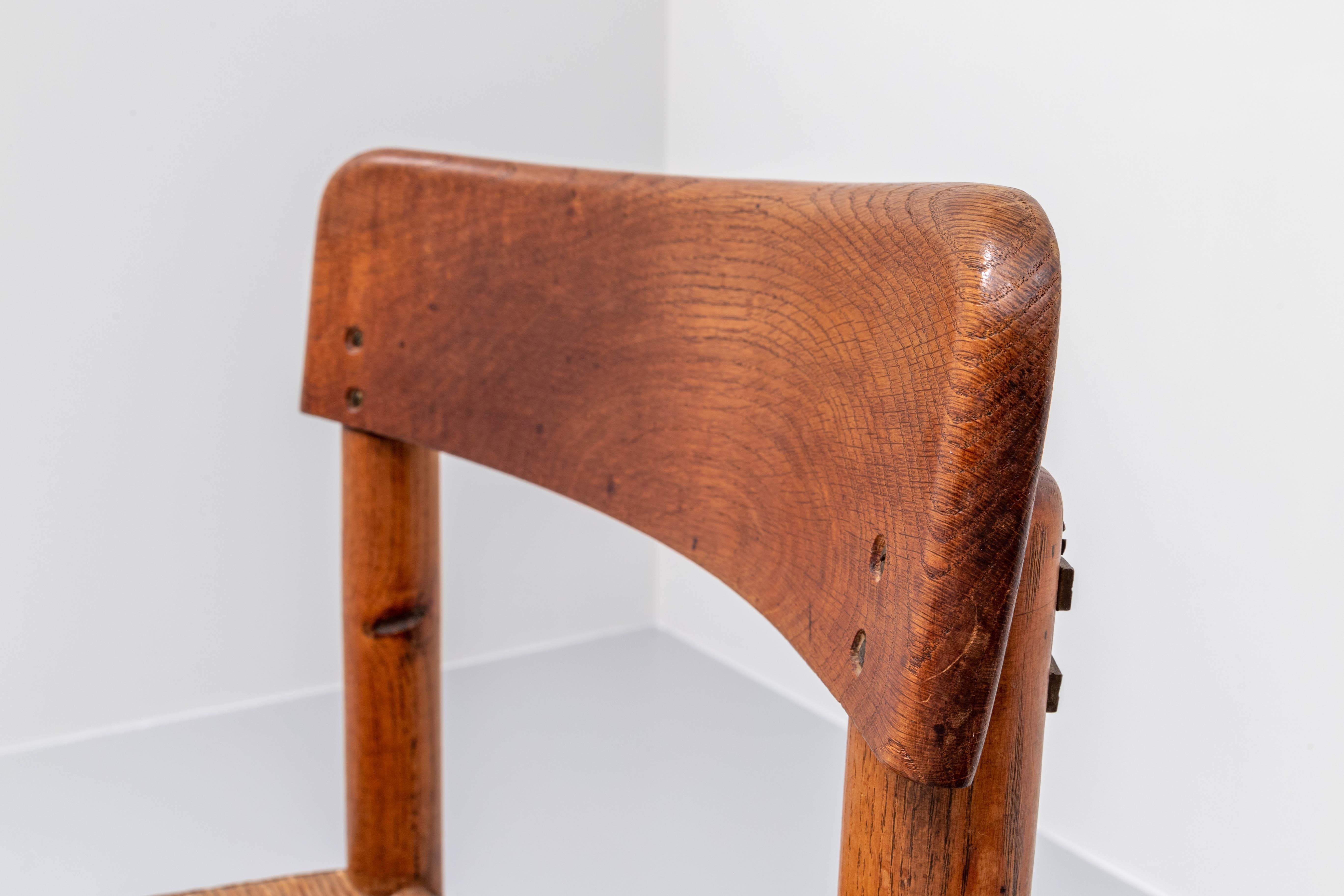 Dining chair in Oak and Cane, France, 1960’s In Good Condition For Sale In Amsterdam, NL