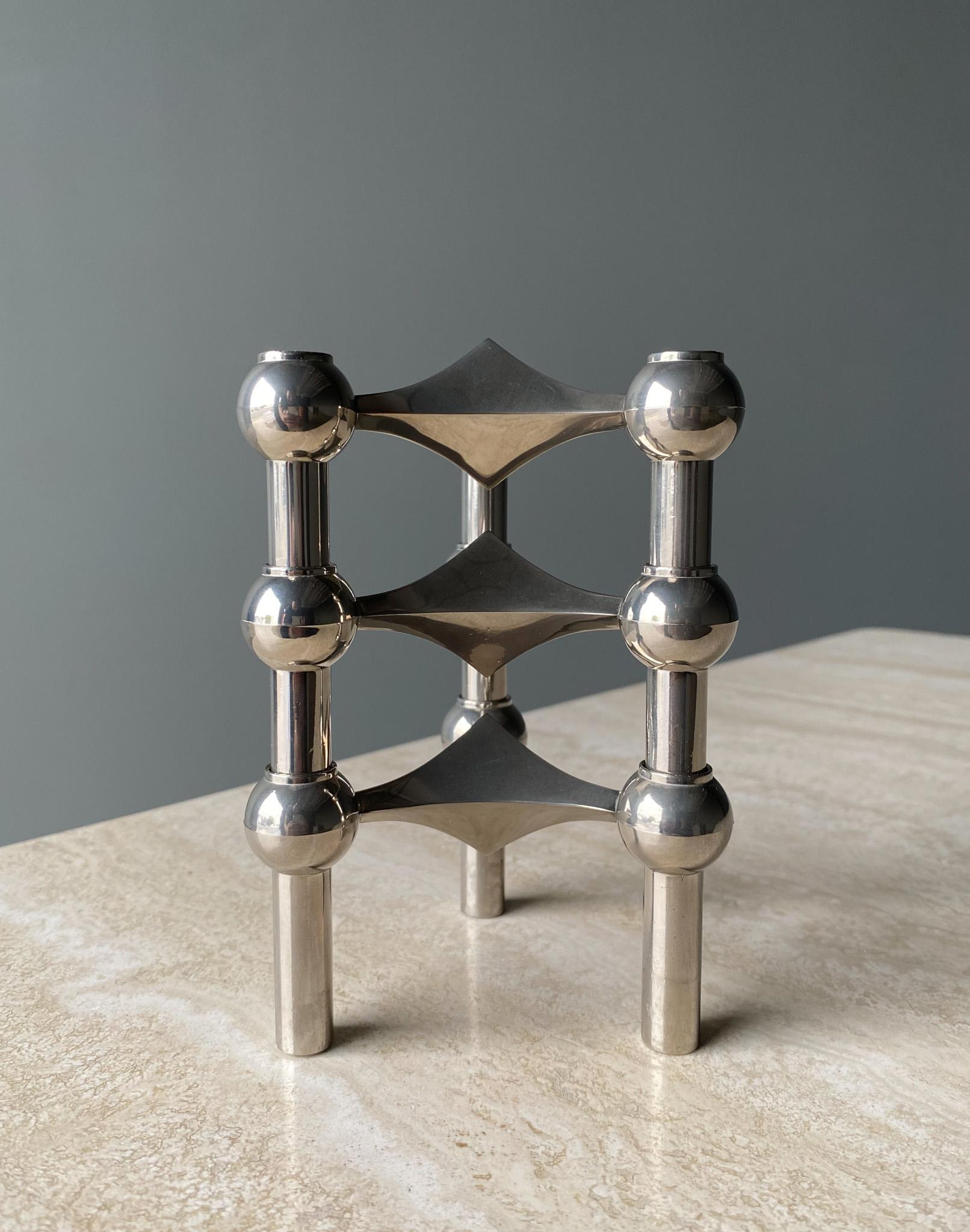 Stoff Nagel Candleholder Designed by Werner Stoff for Metalworker Hans Nagel In Good Condition In Costa Mesa, CA