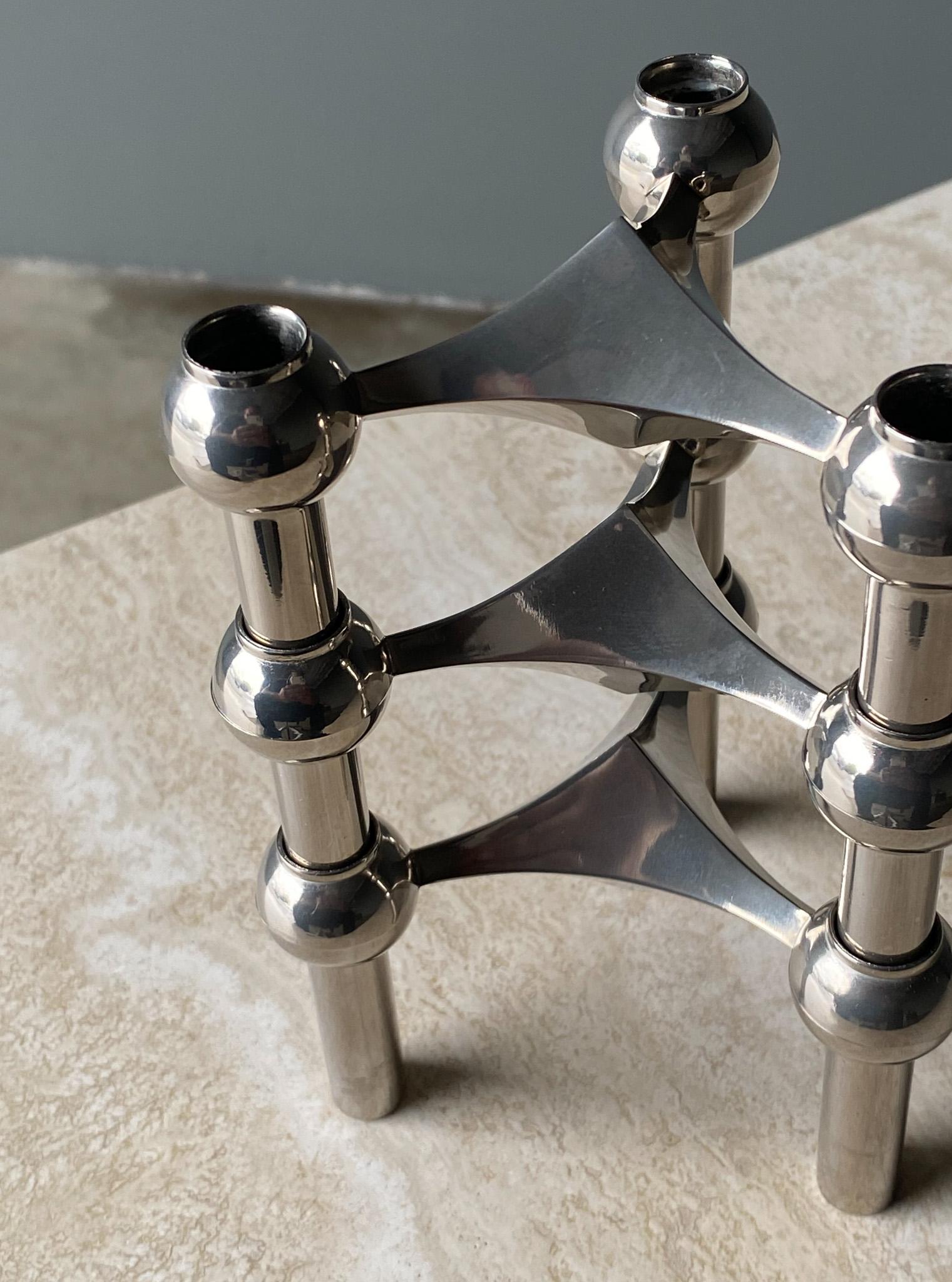Stoff Nagel Candleholder Designed by Werner Stoff for Metalworker Hans Nagel 1