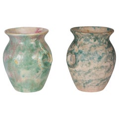 Used Stoin for Burley Winter Pair of Vases, American Art Deco Pottery 1930s