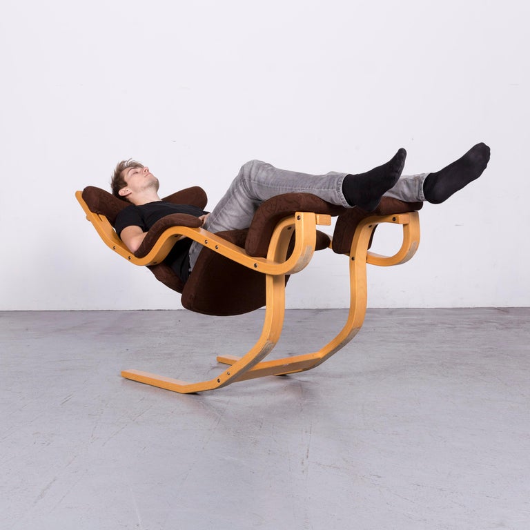 Stokke Gravity Balans Designer Fabric Chair Rocking Chair Brown Pattern