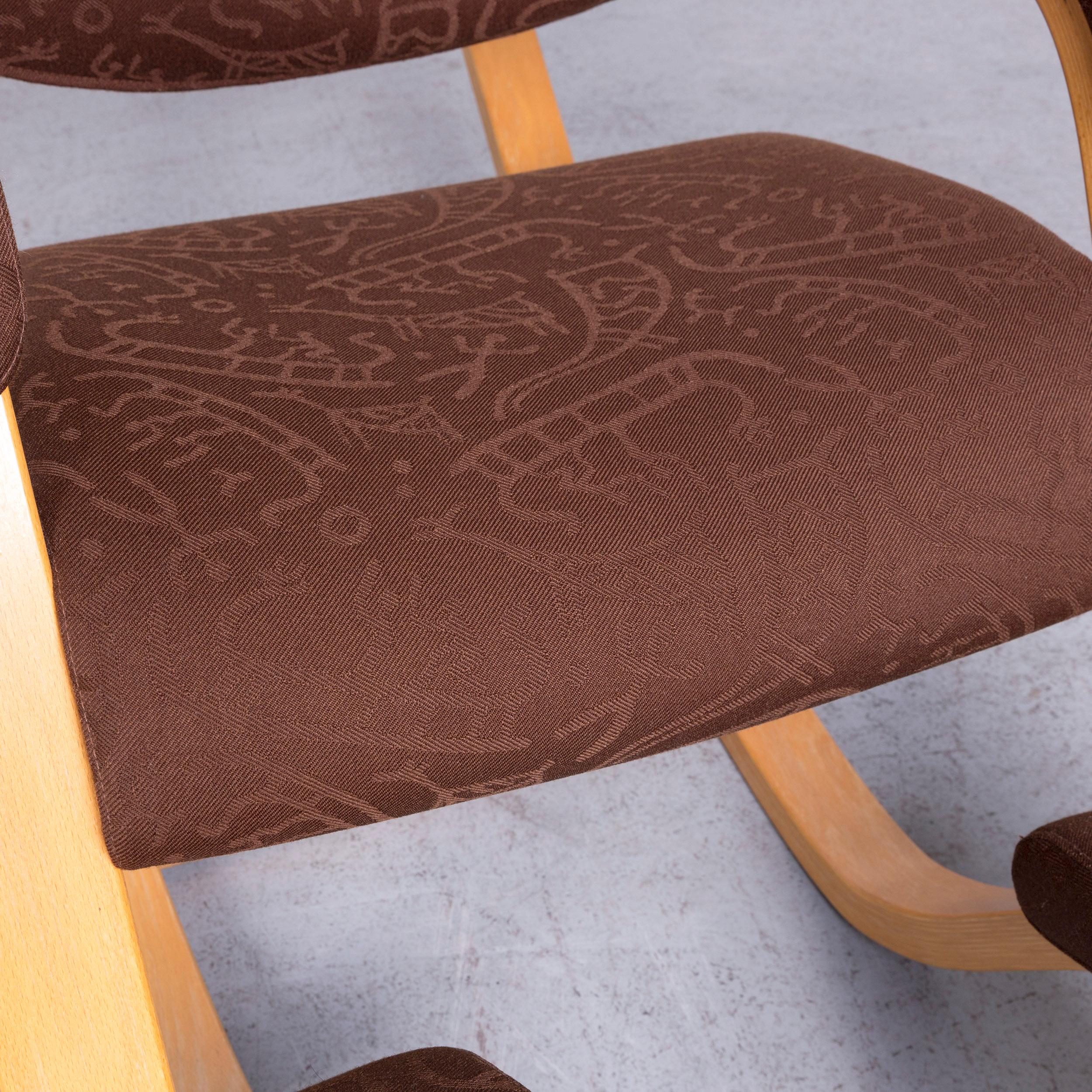 Stokke Gravity Balans Designer Fabric Chair Rocking Chair Brown Pattern Look In Good Condition In Cologne, DE