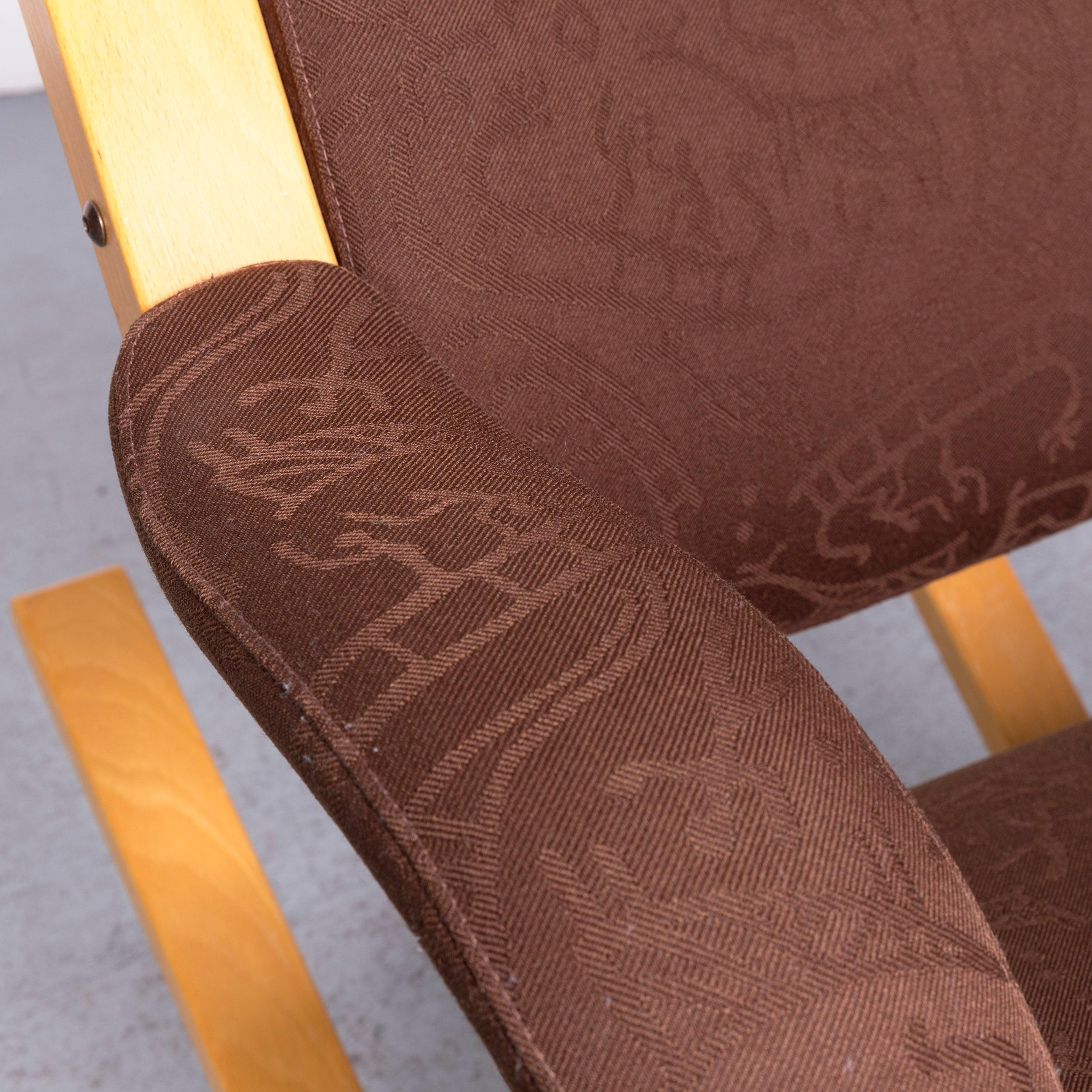 Contemporary Stokke Gravity Balans Designer Fabric Chair Rocking Chair Brown Pattern Look