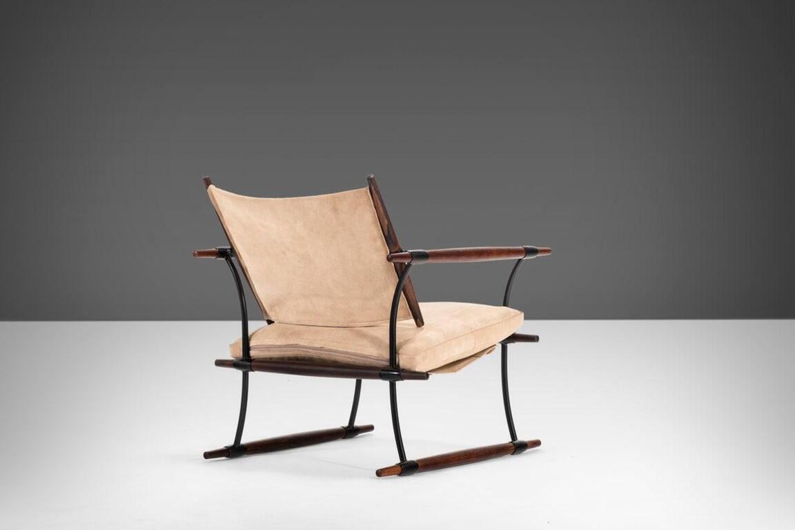 Danish Stokke Rosewood & Suede Lounge Chair by Jens H. Quistgaard for Nissen Langaa For Sale