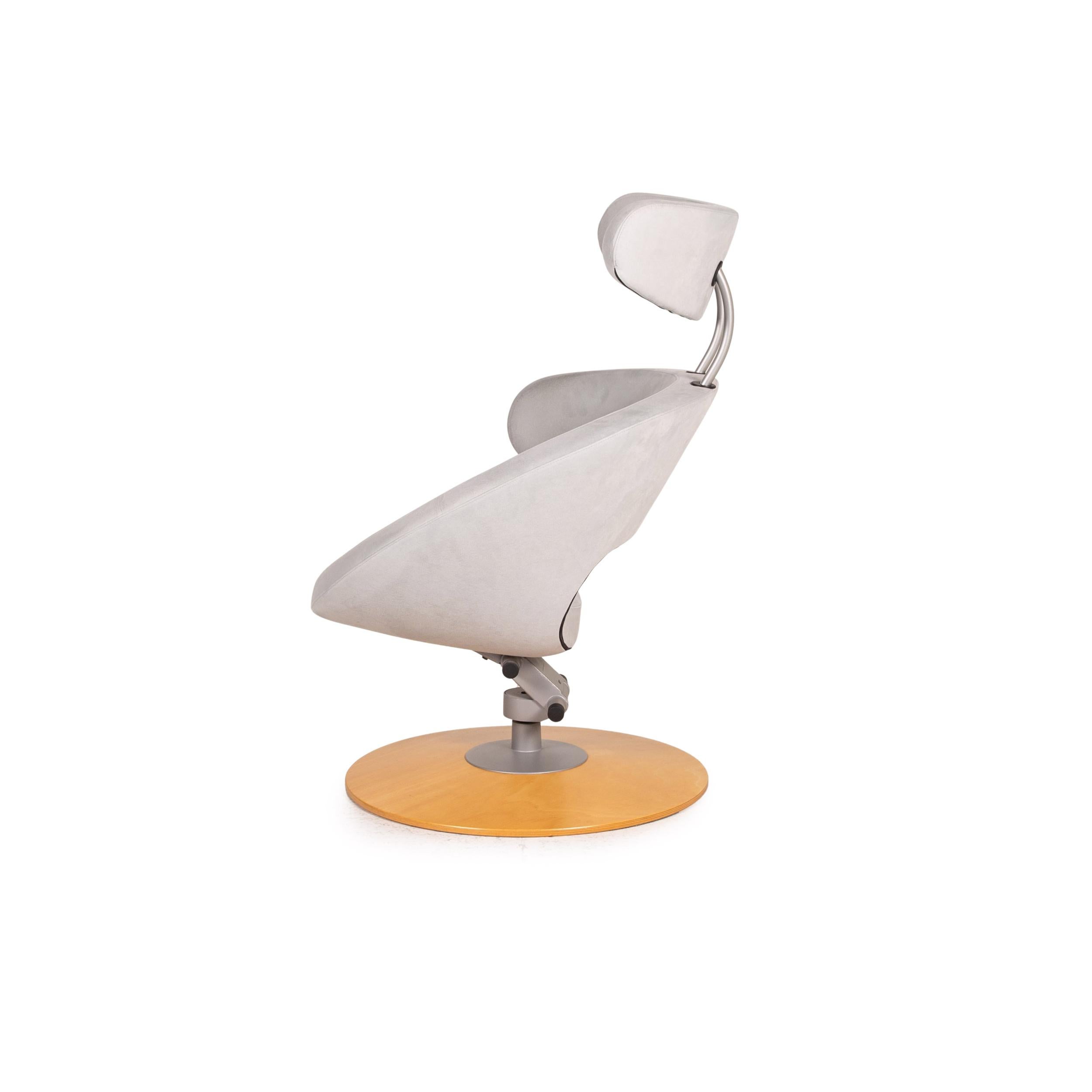 Stokke Peel II fabric armchair incl. Stool gray function headrest 4